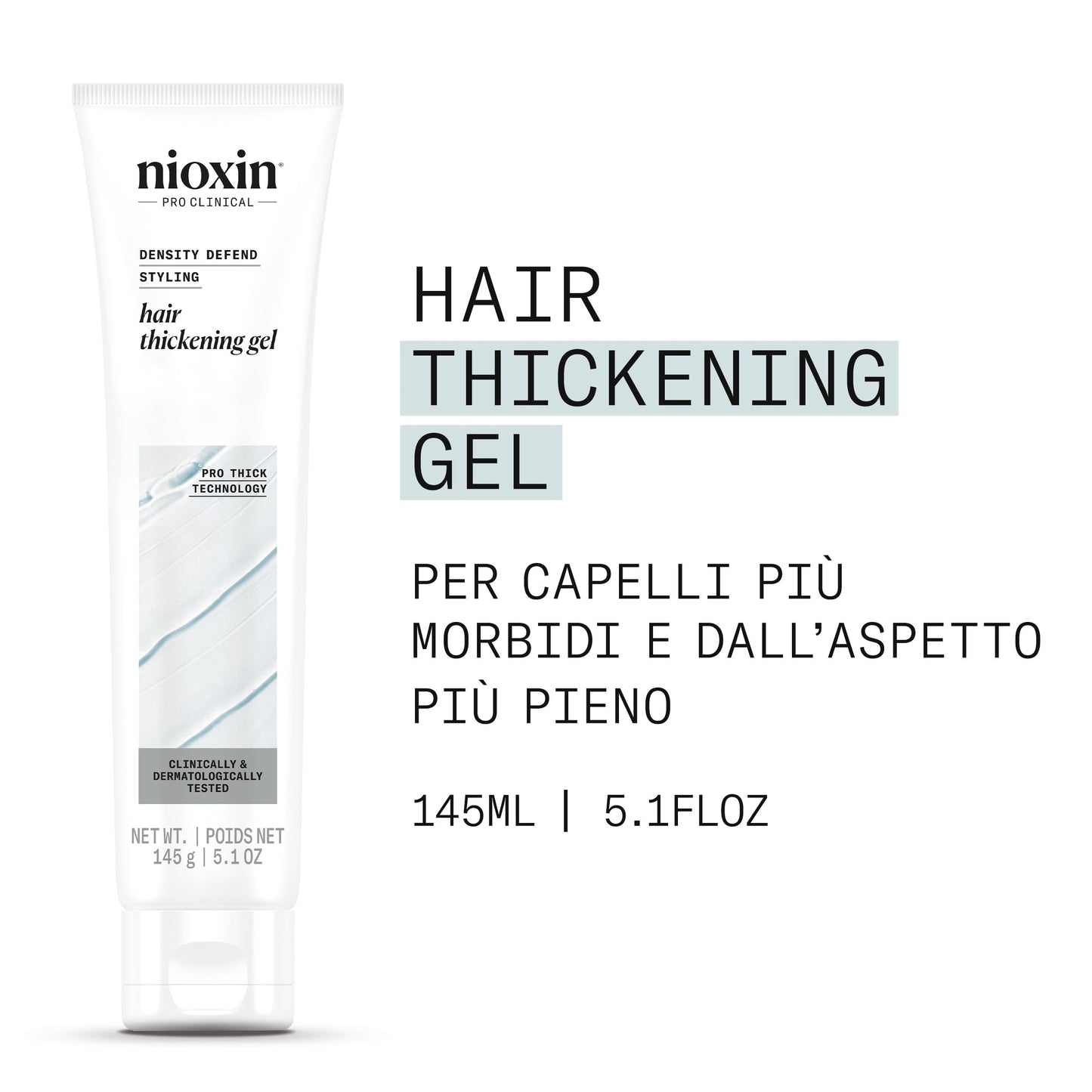 Nioxin Gel de Tratamiento Capilar Engrosador y Voluminizador del Cabello - Con Aceite de Menta Piperita (140ml) Definición y Fijación Flexible