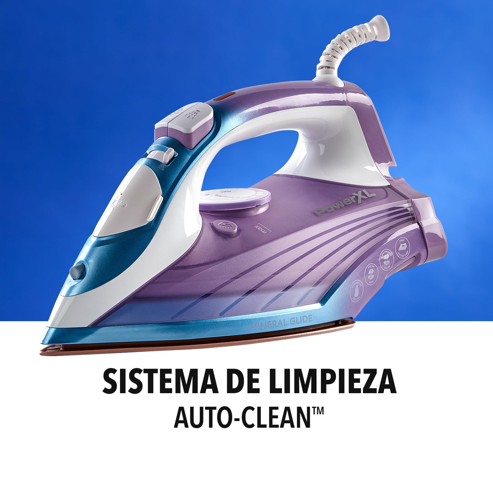 Plancha PowerXL Mineral Glide Ceramica de Vapor Contínuo