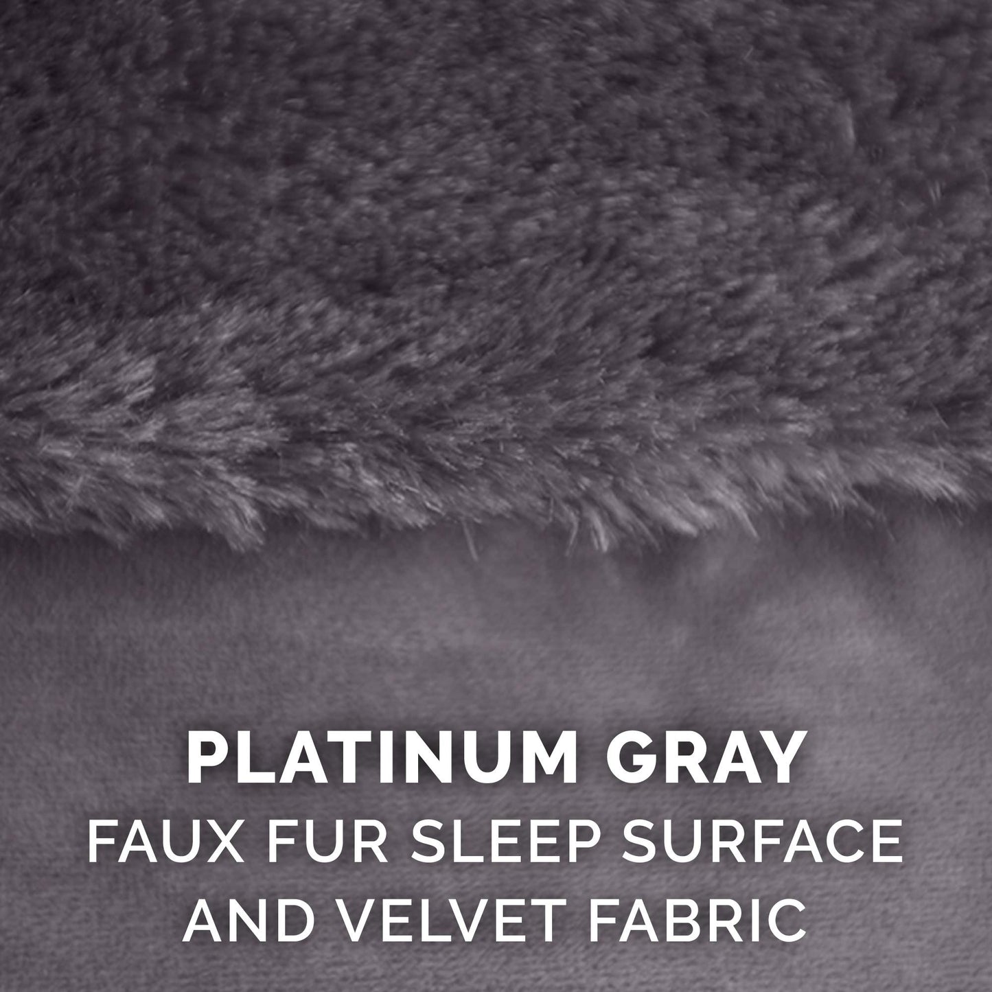 Furhaven XXL Orthopedic Dog Bed Plush & Velvet L Shaped Chaise w/Removable Washable Cover - Platinum Gray, Jumbo Plus (XX-Large)