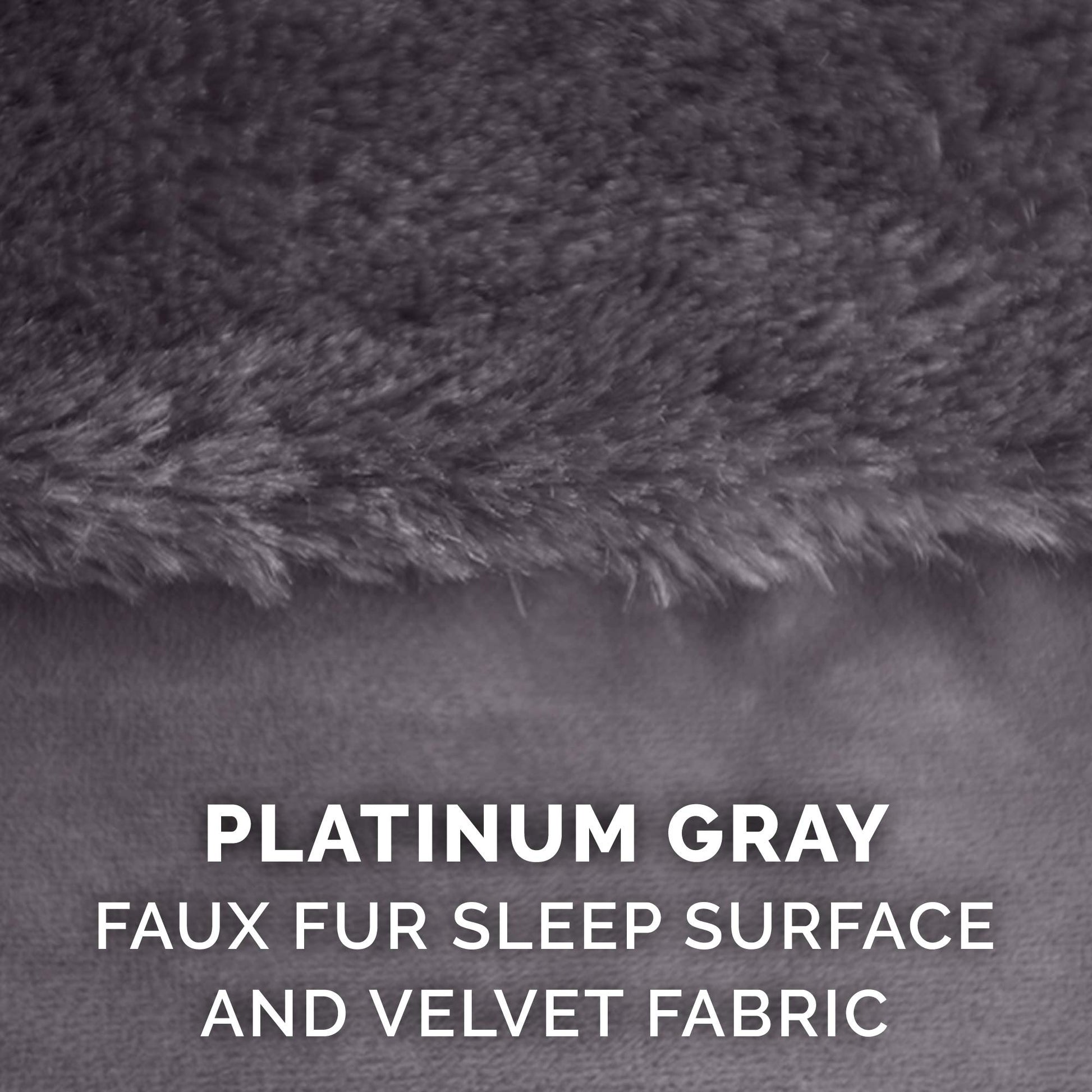 Furhaven XXL Orthopedic Dog Bed Plush & Velvet L Shaped Chaise w/Removable Washable Cover - Platinum Gray, Jumbo Plus (XX-Large)