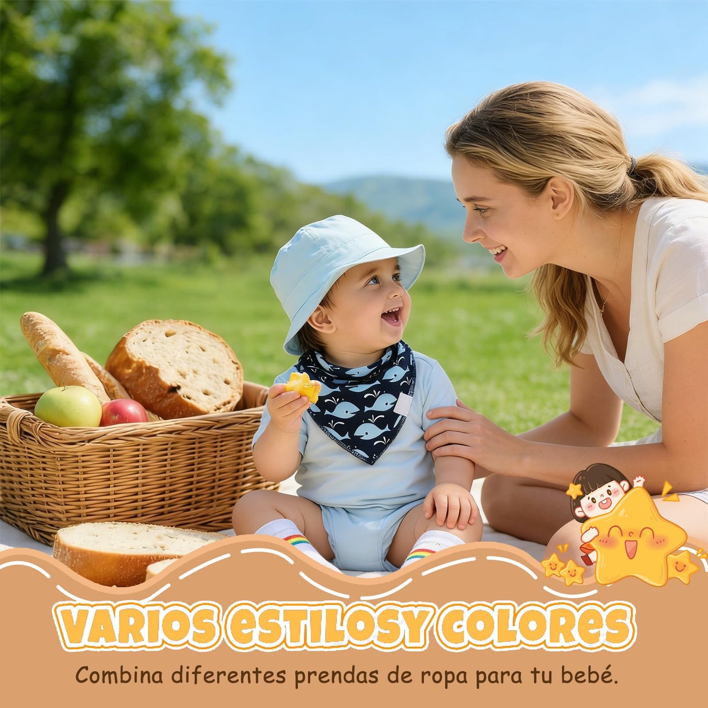 Baberos Impermeables para Bebe,8 pcs Bandanas Recien Nacido de Puro Algodón,Baberos para la Dentición para Recién Nacidos y Niños de 0 a 36 Meses Dentición y Babeo