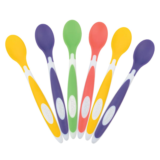 Cucharas de alimentación para niños de punta suave Dr. Brown's, 6 unidades, multicolor