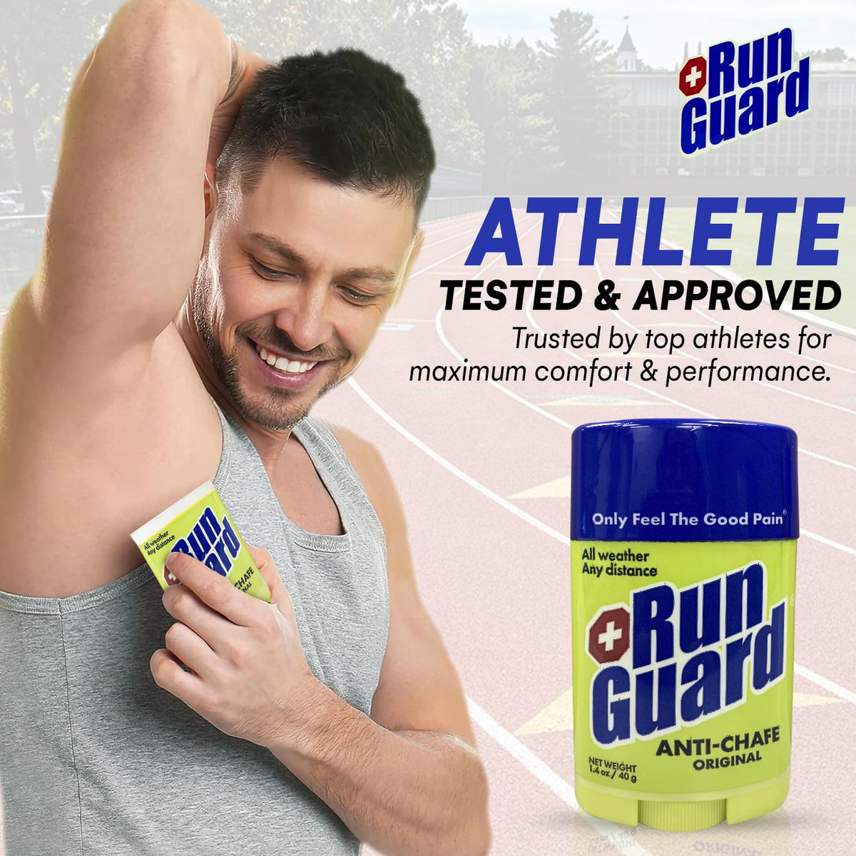 Run Guard Bálsamo Anti-Rozaduras Original - Barra Anti-Rozaduras de Alta Eficacia, Fabricada en Ee. Uu., para Corredores Y Atletas - Fórmula Resistente Al Sudor Y Al Agua - Bálsamo en Barra Calmante A