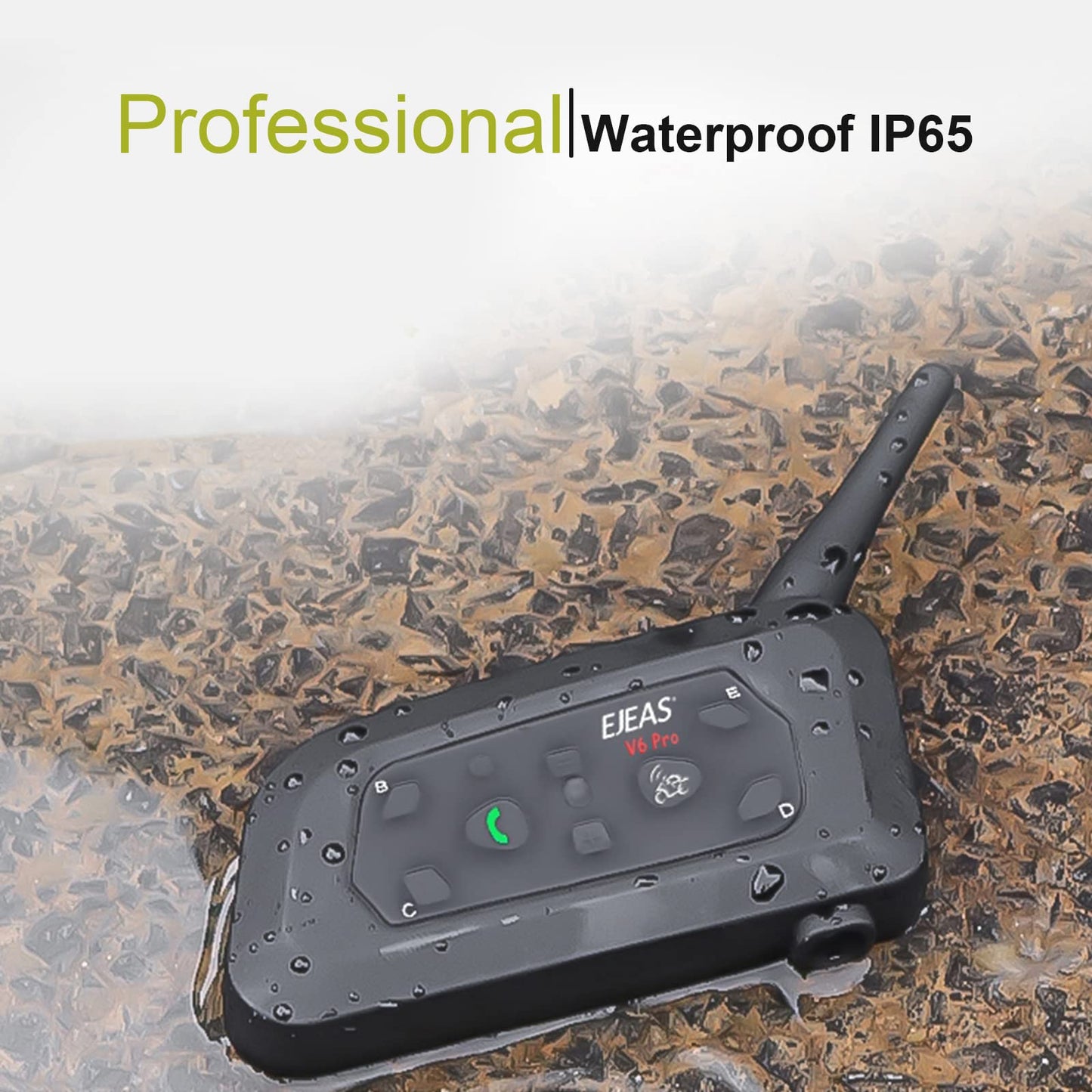 EJEAS V6c1 - walkie - talkie Bluetooth del árbitro, sistema de comunicación de auriculares Bluetooth del árbitro profesional de fútbol, distancia de walkie - talkie 1200m, reducción de ruido esp, batería 850mah, con reposabrazos 1 paquete