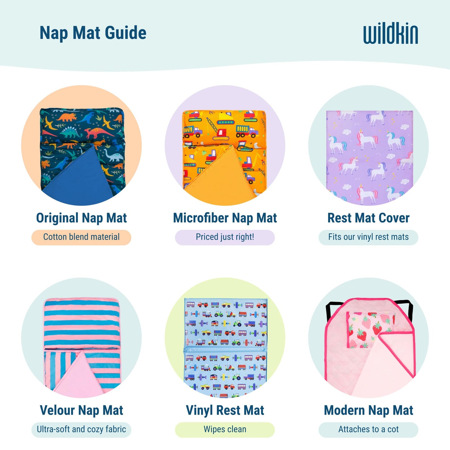 Wildkin - Funda de algodón para Siesta para niños, Suave, Cosida en Solapa, Duradera y se Adapta a tapetes de Vinilo de 1.5 Pulgadas, Dinosaurio Land