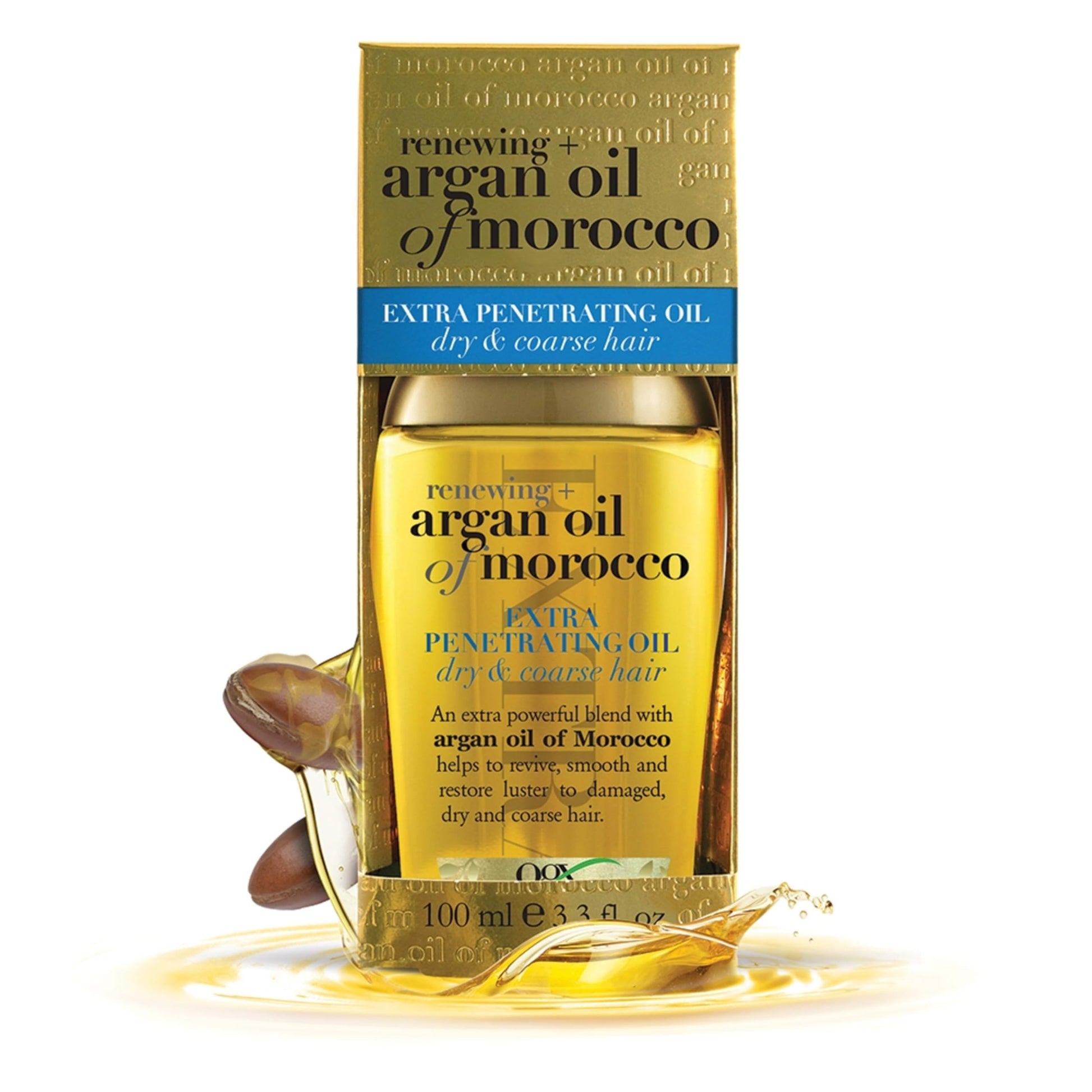 OGX, Tratamiento Capilar Renovador Extra Fuerte de Aceite de Argán, 100 ml