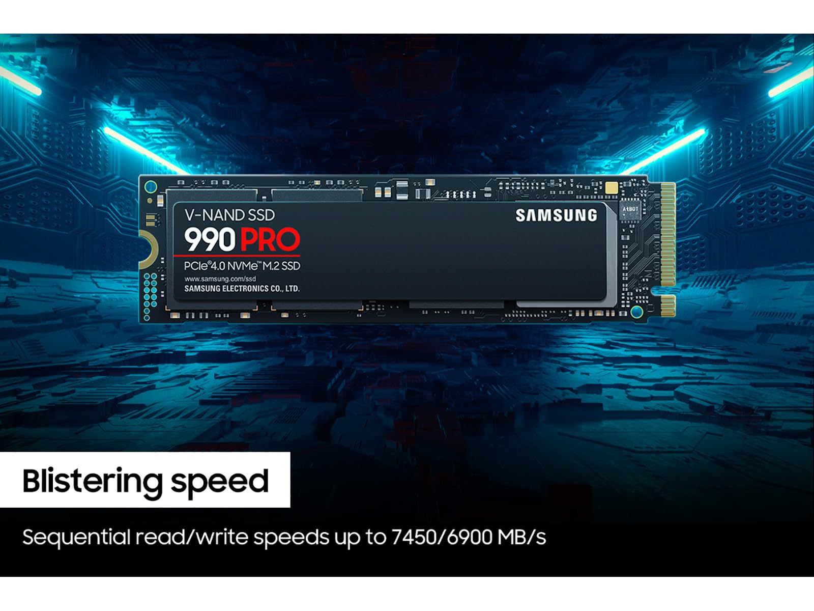 Samsung Serie 990 Pro - 2TB PCIe Gen4. X4 NVMe 2.0c - SSD Interno M.2 (MZ-V9P2T0B/AM)