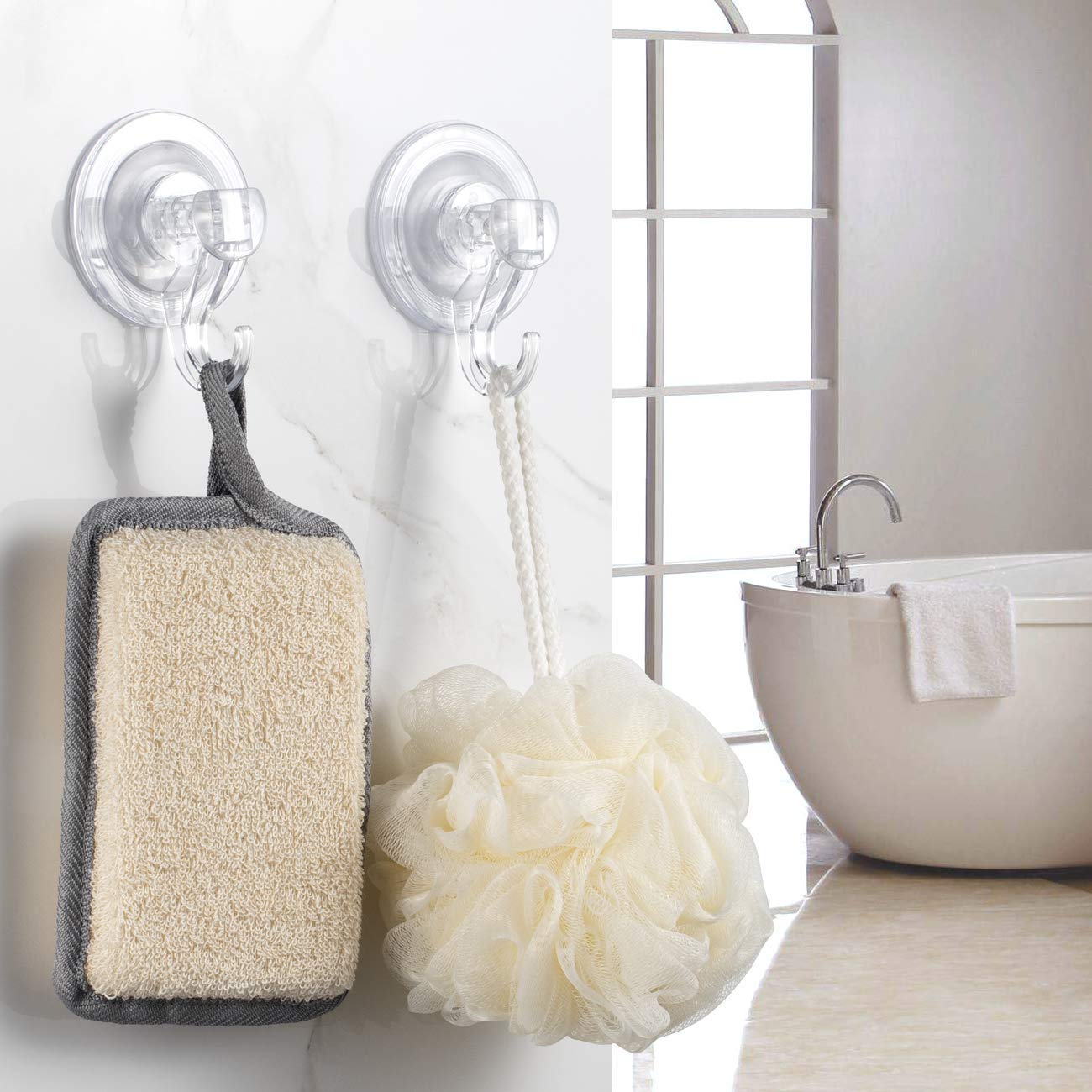 Ganchos de Succión Quntis Transparentes Reutilizables para Baño, Cocina, Puerta y Ventana
