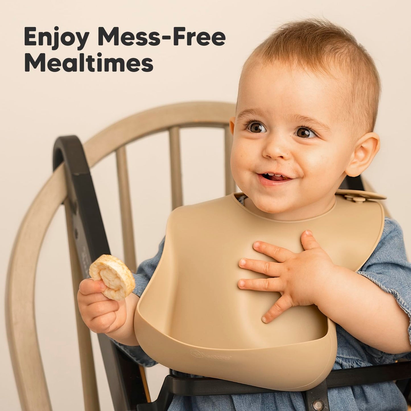 KeaBabies - Paquete de 2 baberos de silicona para comer - Baberos de silicona resistentes de grado alimenticio para bebés, niñas, niños, colector de alimentos grande, limpiar y poner fácilmente,