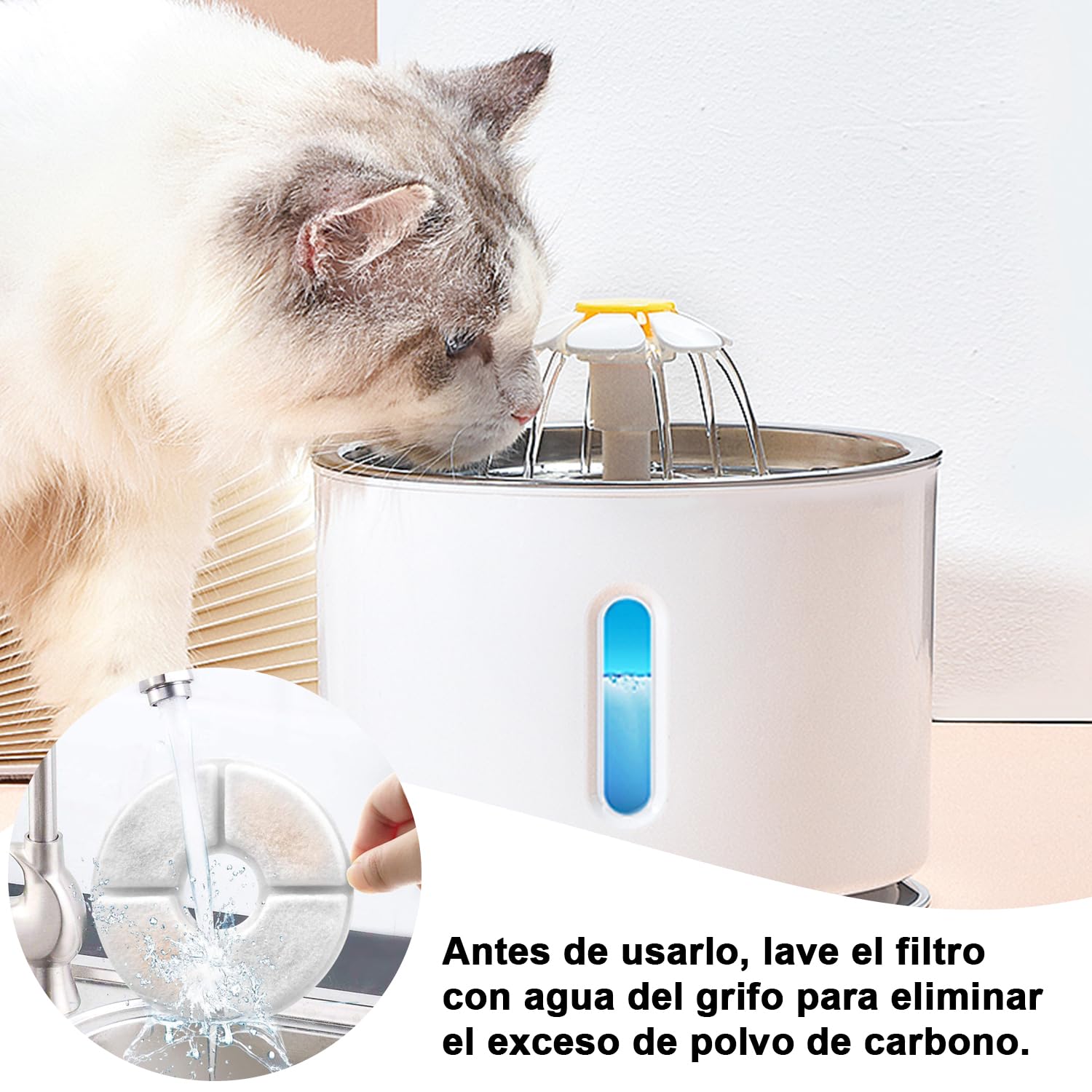 Filtros de Bebedero para Mascotas JUYAN Resina y Carbón Activo 16 Piezas Gatos