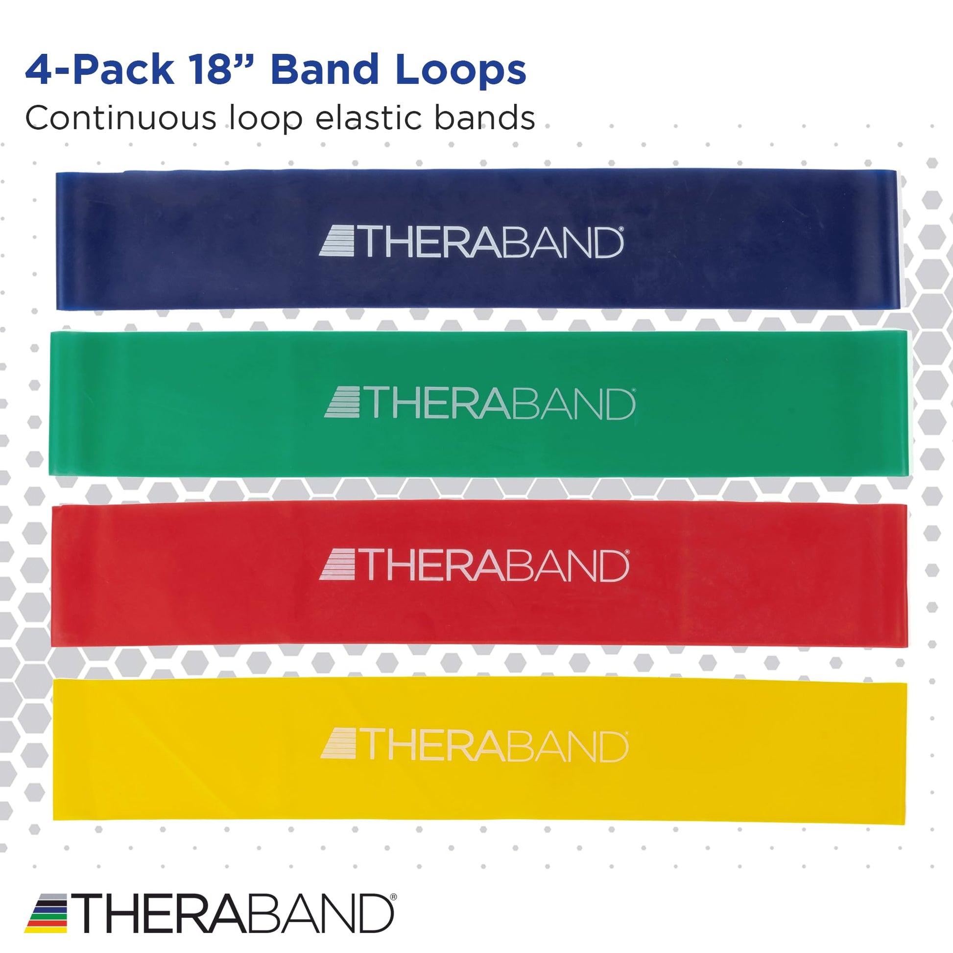 Juego de Bandas de Resistencia THERABAND Multicolor para Ejercicios de Piernas y Glúteos