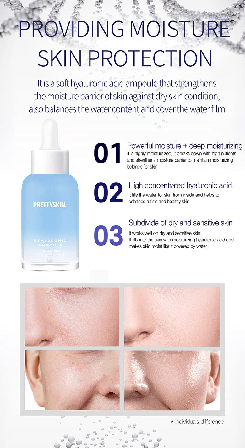 Ampolla de Ácido Hialurónico Prettyskin Hidratante para la Textura de la Piel