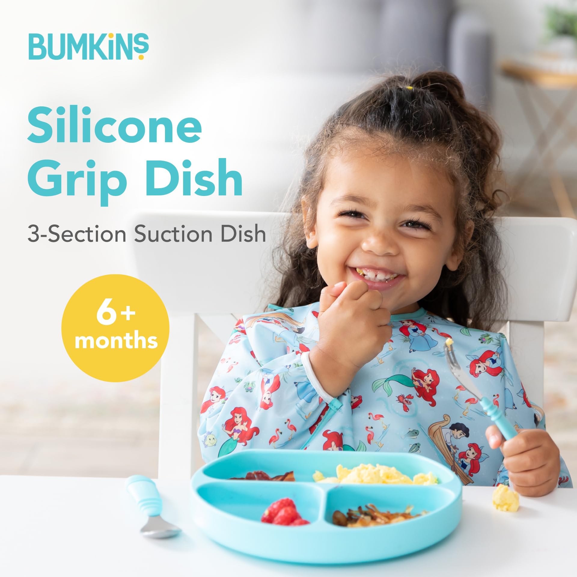 Bumkins Silicone Grip Dish, Azul