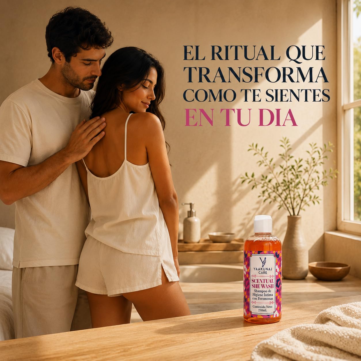 Shampoo Íntimo - Yaakunaj Care - Scentual She Wash - 250ml - Jabon Liquido - Con Feromonas, Vitamina E, Tea Tree, Malvavisco, Manzanilla Y Aloe Vera - Para Mujer - Fragancia