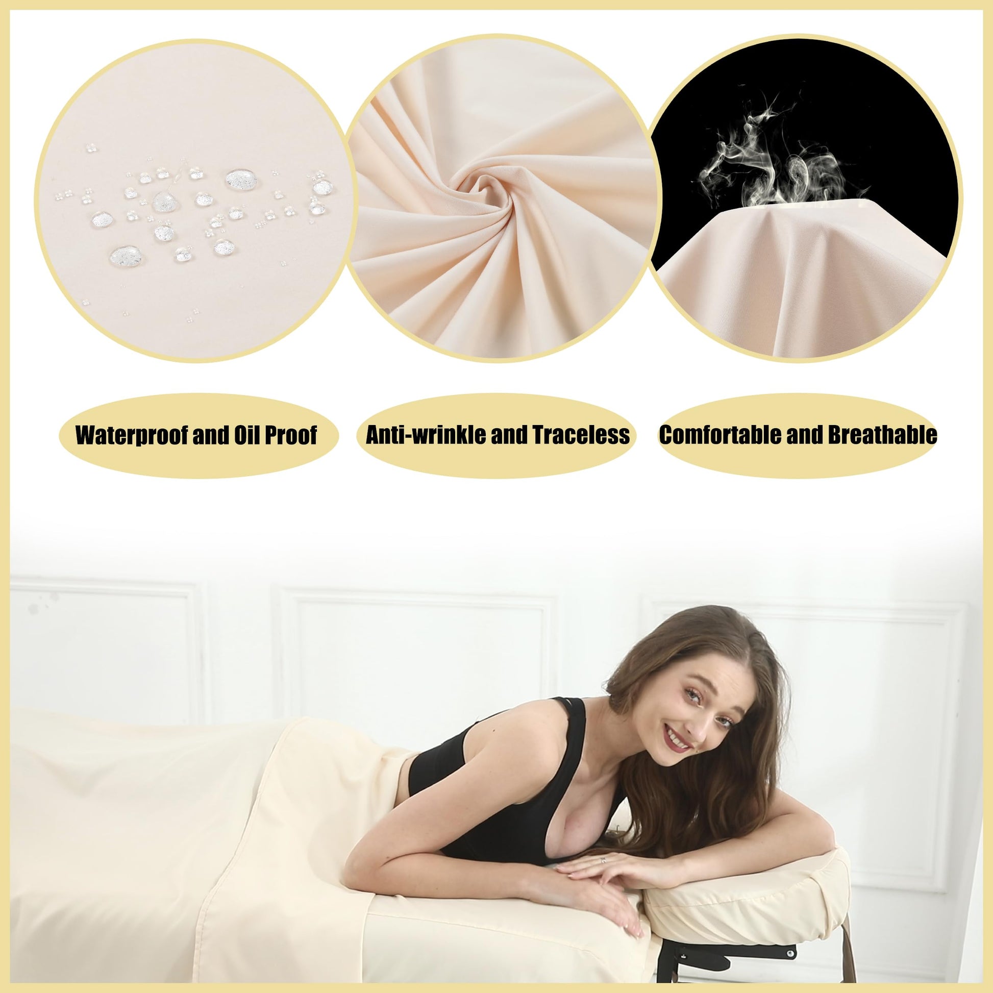 GASIYU 4 Juegos De Sábanas Para Mesa De Masaje De Microfibra 3 Pzas Funda De Cama De Masaje Suave Libre De Arrugas Incluye Sábana Ajustable De Masaje, Sábanas De Masaje Y Cubierta De Cuna Fa