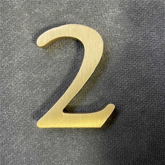 Pegatina de Latón Soild 2.6 Pulgadas Autoadhesiva para Señalización de Casa y Números de Puerta