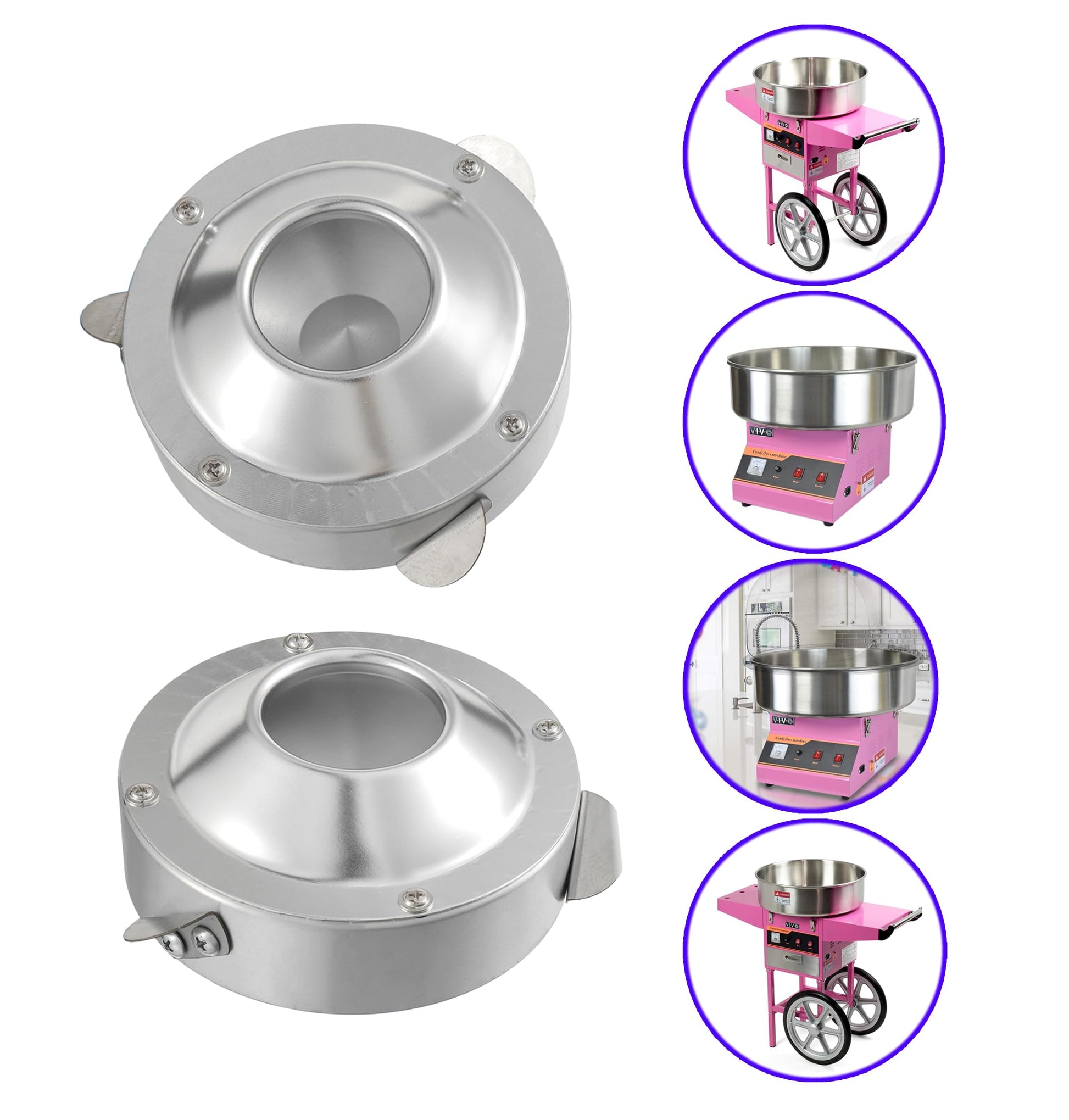 BOSHCHEN - Cabezal de calefacción de algodón para máquinas de hilo de caramelo, compatible con CANDY-V001 CANDY-V002 CANDY-KIT-1 CANDY-KIT-2 pieza de repuesto CANDY-PARTS2, pulgadas, plata, BC-MHT