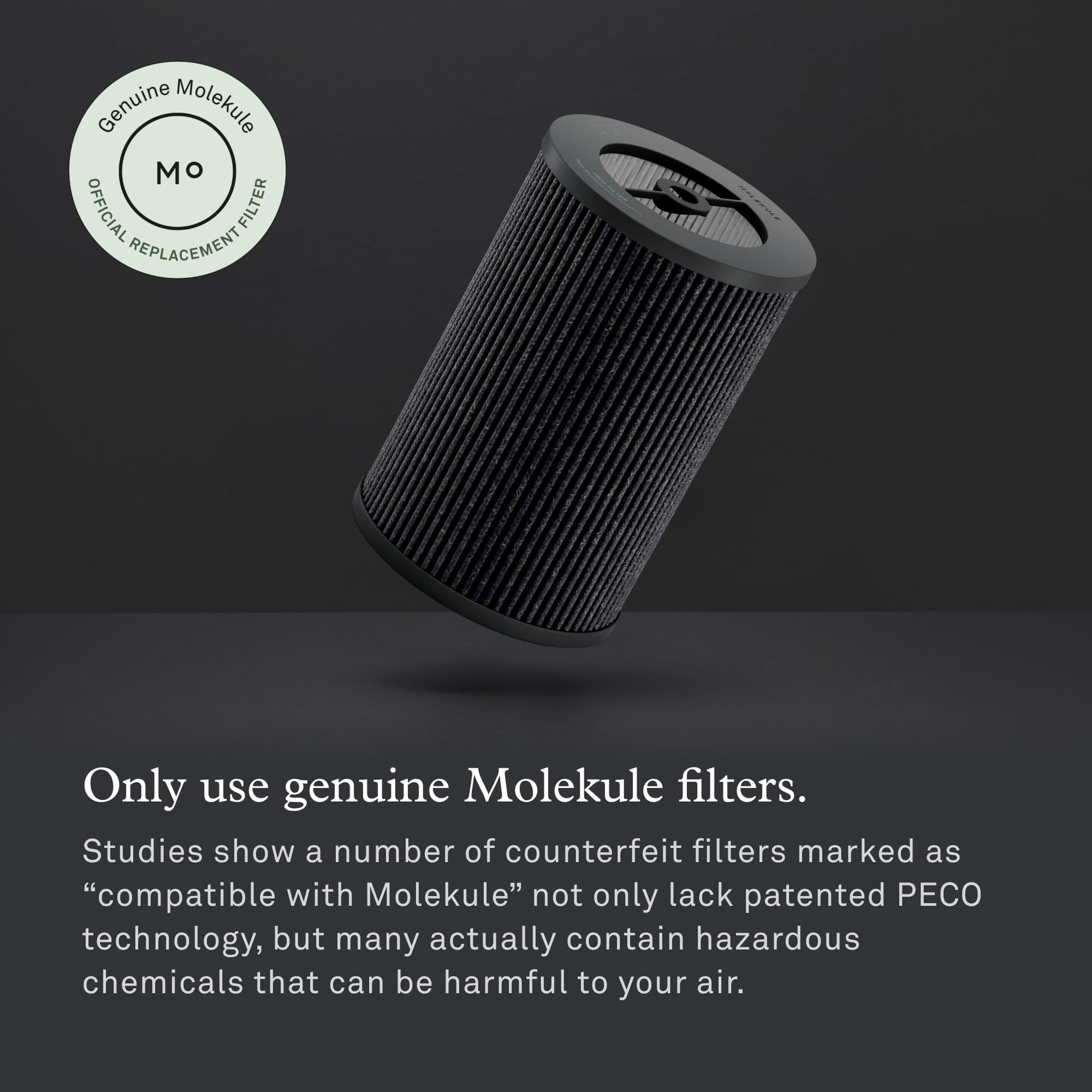 Molekule - Filtro PECO con carbón activado para purificador Air Pro, auténtico filtro de aire de alta eficiencia Molekule para purificación de revestimiento múltiple - Ayuda a quitar alérgenos y