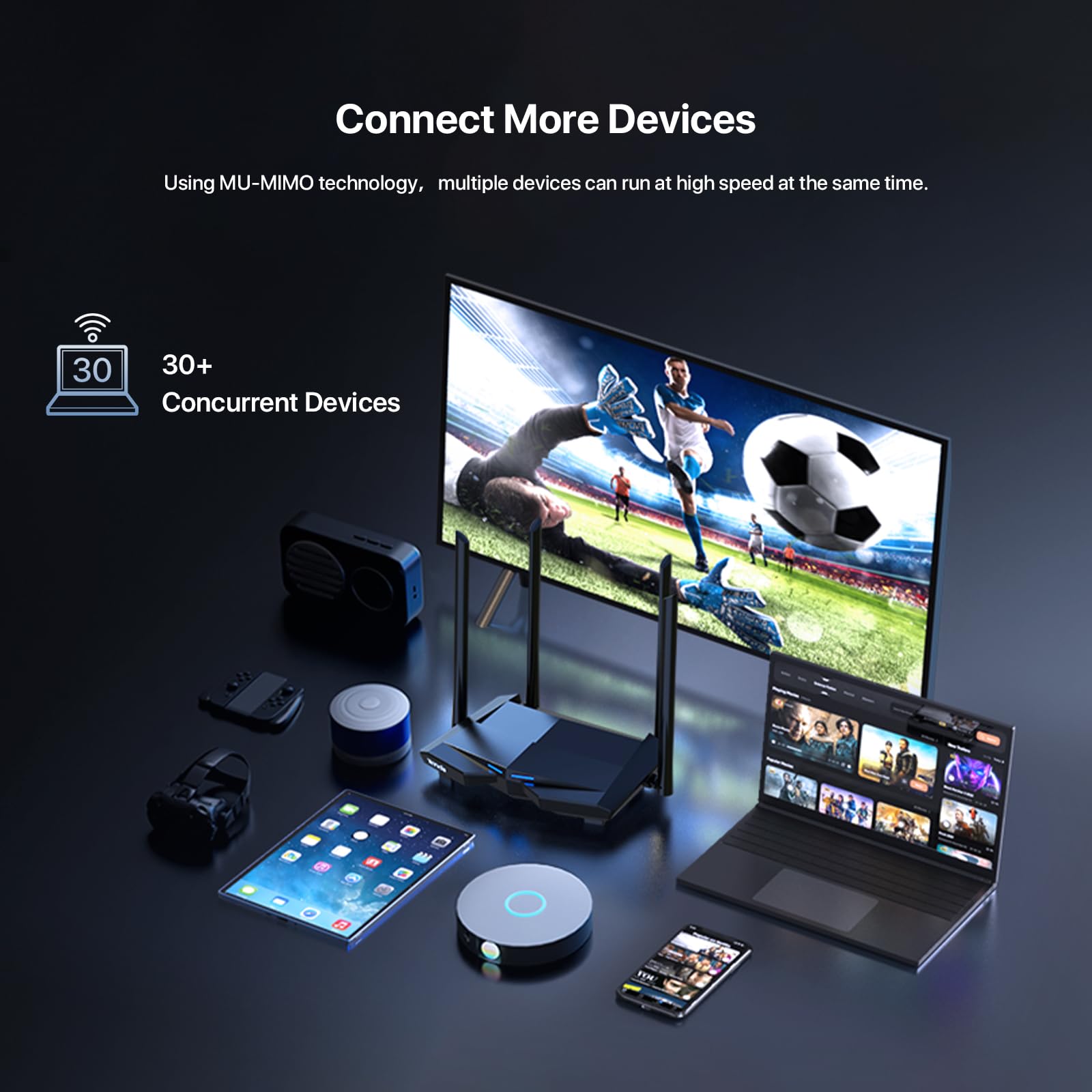 Router AC1200 Tenda 802.11 Dual Band 4 Antenas Mu-Mimo