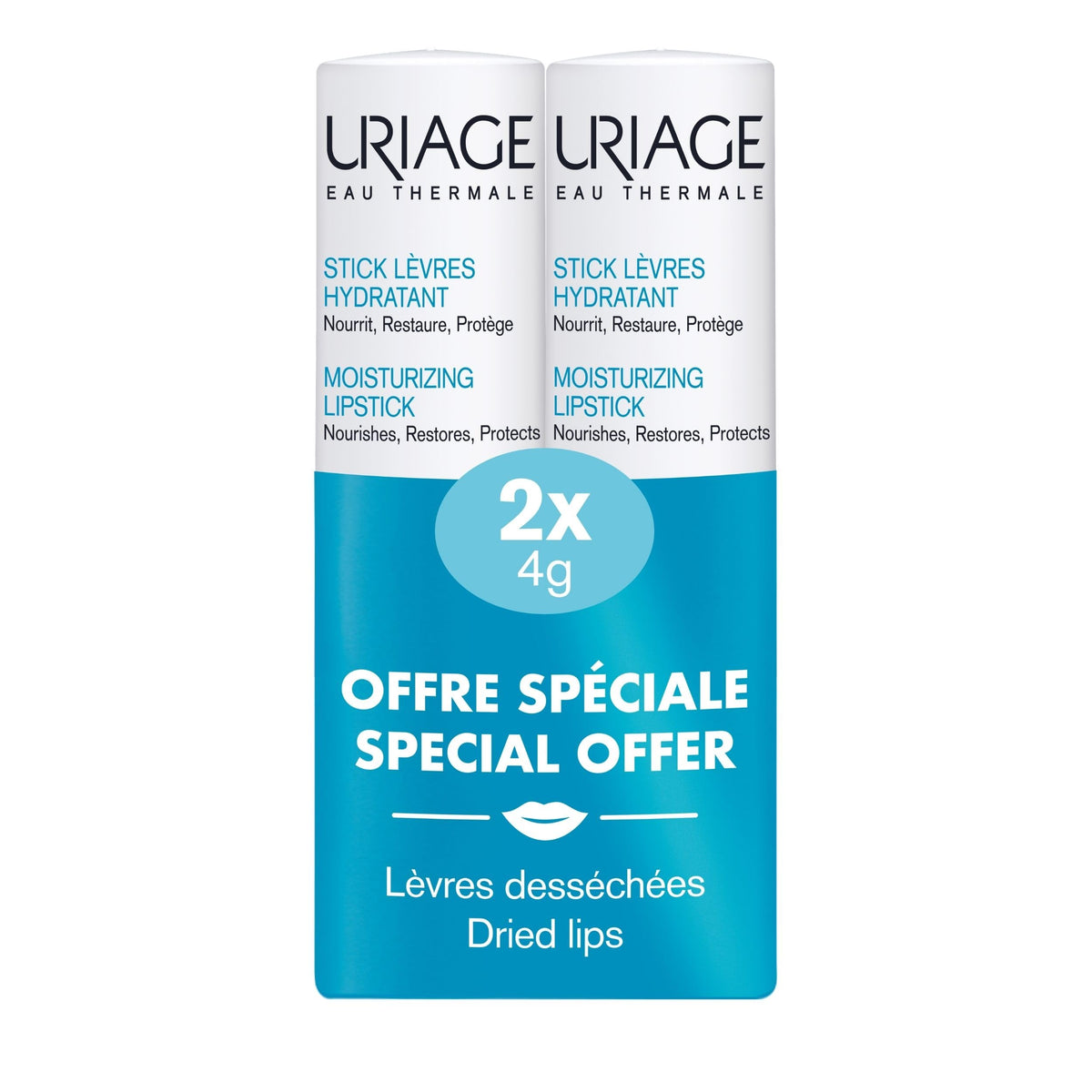 Uriage Moisturizing Lipstick 4 Gr. - 2 Pack