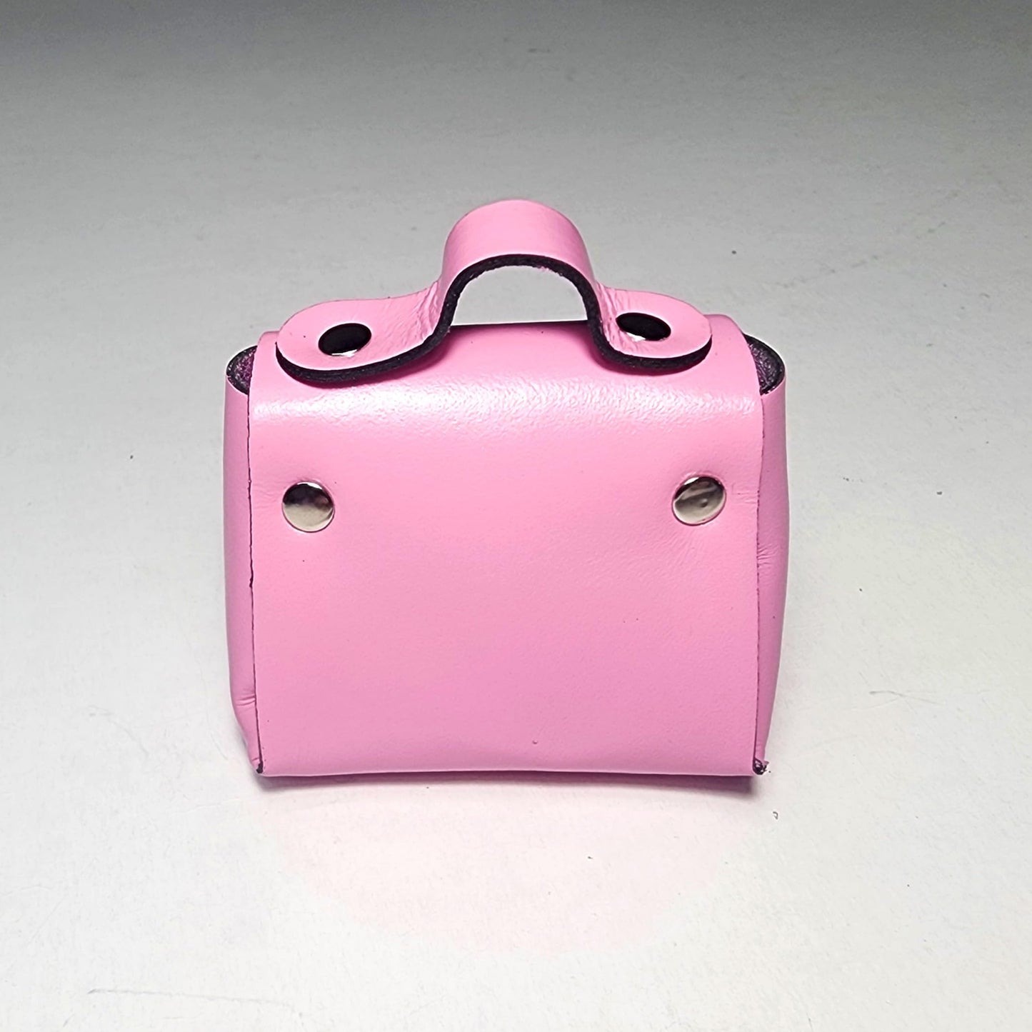 Ayaz Deri Mini estuche de piel auténtica – Compatible con AirPods – Monedero y compartimento para accesorios – Monedero artesanal ideal para regalar (Rosa)