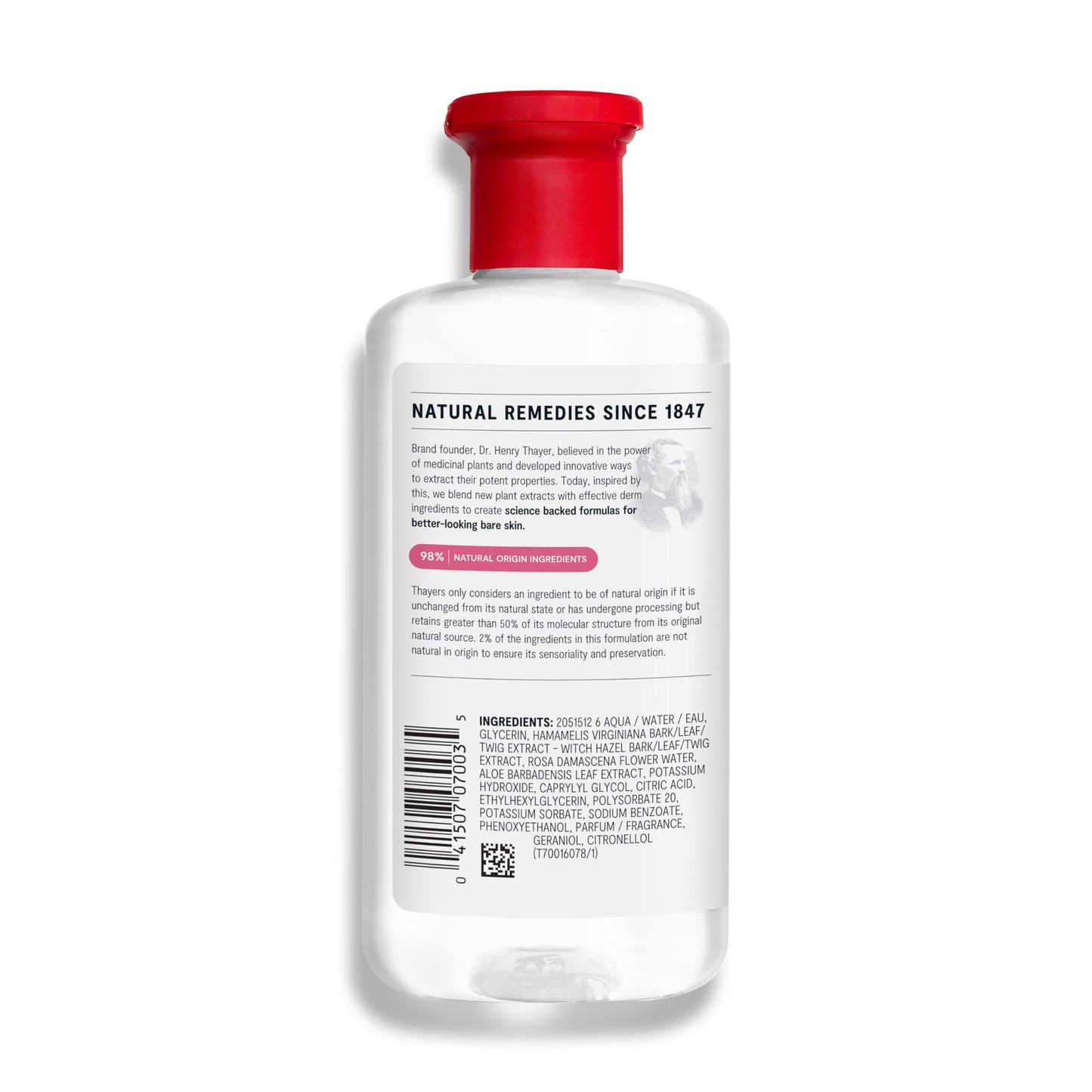 Thayers Tonificador sin alcohol con pétalos de rosa, hamamelis y aloe vera, 355 ml