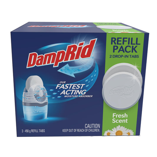 DampRid Fresh Scent - Paquete de 2 pestañas de repuesto de 447 ml, absorbente de humedad