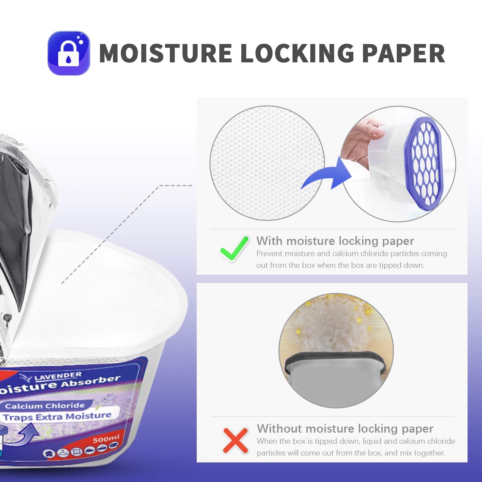 Deshumidificadores Vacplus Lavanda Morado Portátiles Paquete de 6