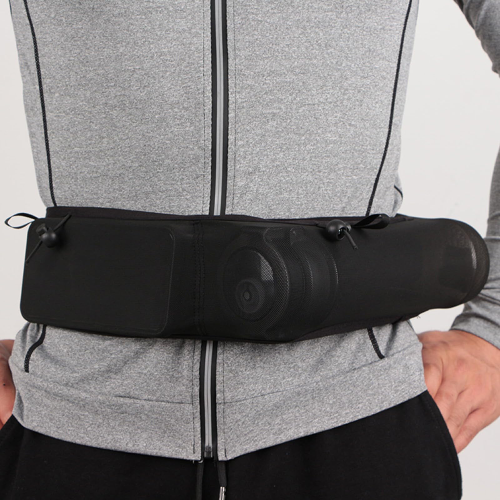 Riñonera Deportiva QERPON Negra para Correr, Ciclismo y Senderismo