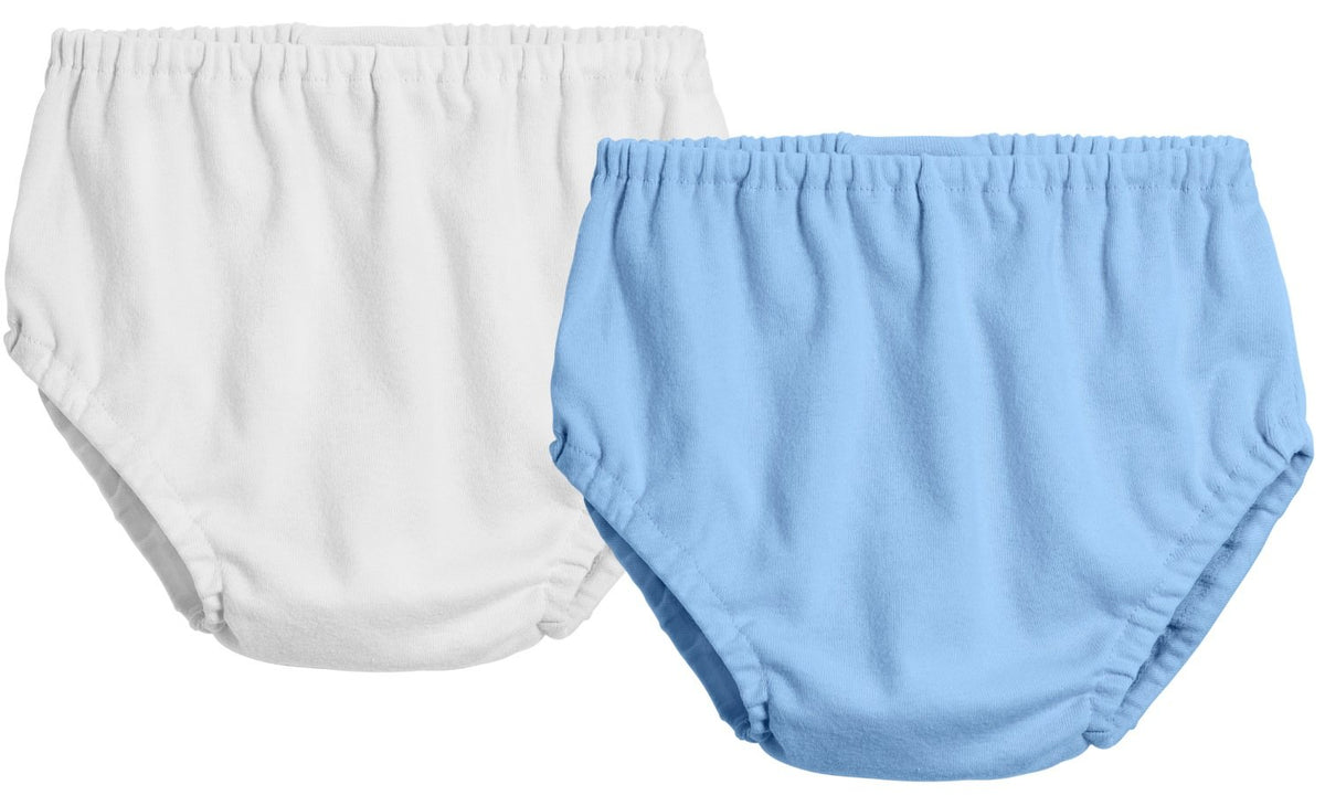 Ciudad Hilos Niños & Niñas 'algodón Basic pañal Covers fabricado en EE. UU., White/Bright Lt Blue