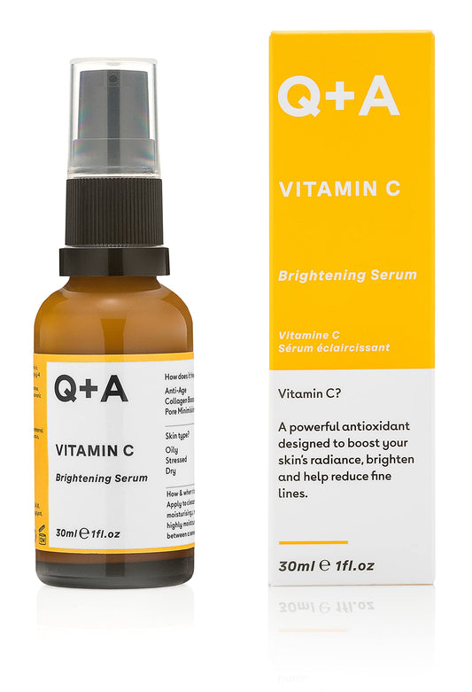 Q+A Sérum Iluminador de Vitamina C, Ilumina y Refresca tu Piel con este Sérum Facial Hibrido Rico en Antioxidantes e Hidratante, 30ml