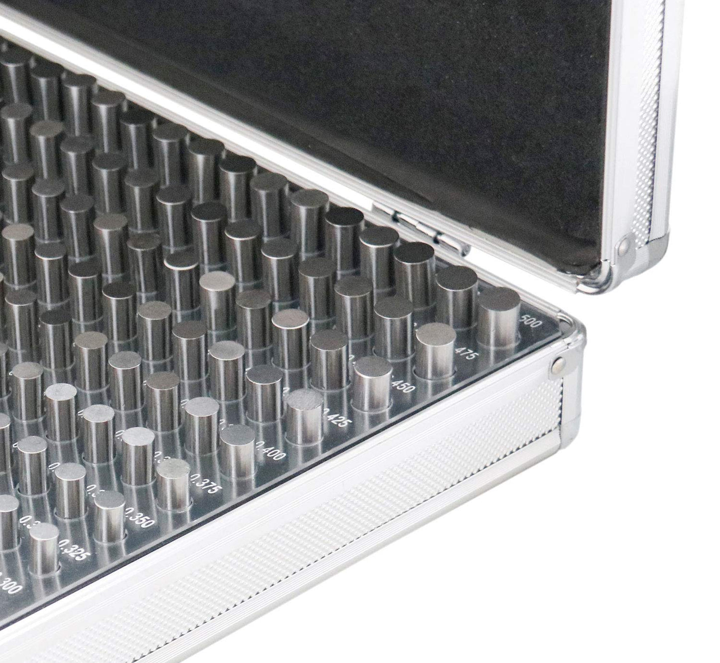Juego de Calibradores de Clavijas de Acero Accusize Industrial Tools 0.251-0.500 Pulgadas Menos Clase Zz con Caja de Aluminio Confiable
