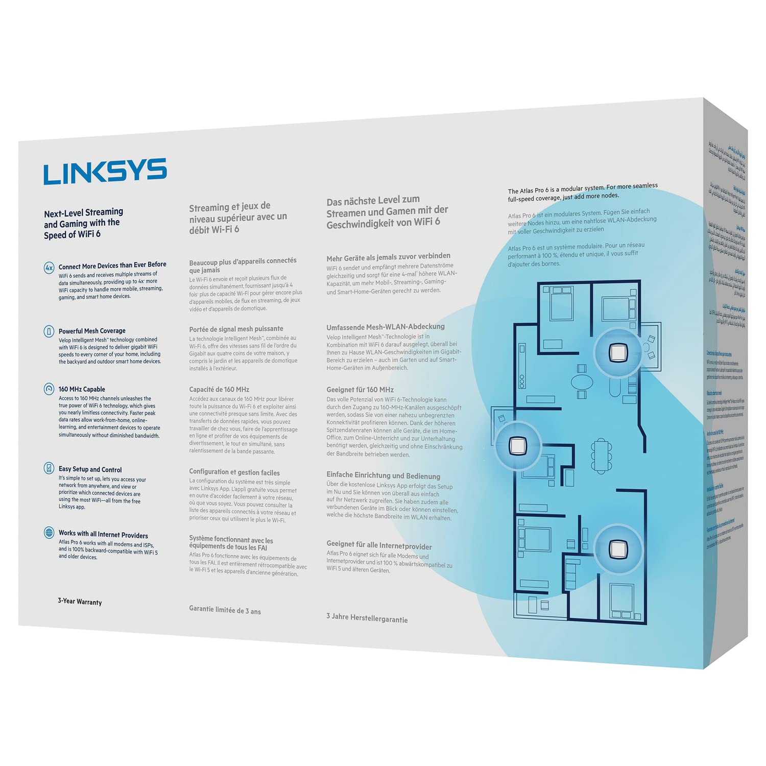 Linksys MX5502 Atlas Pro 6 Sistema de Malla de Doble Banda Wi-Fi 6 (Paquete de 2)