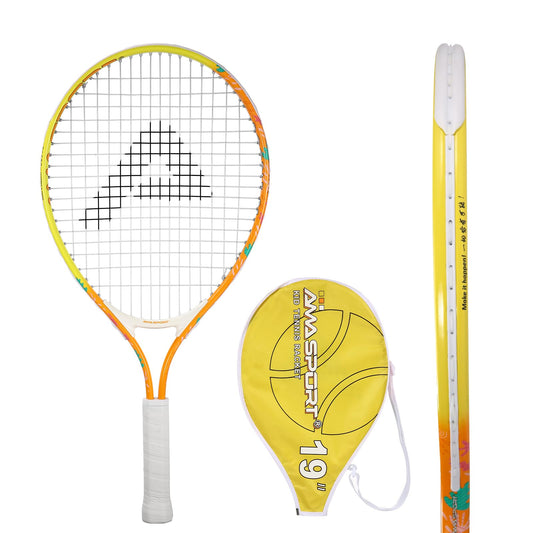 AMA SPORT - Raqueta de tenis para niños pequeños de 17 a 25 pulgadas para niñas y niños, raquetas de tenis de 4 colores para niños de 2 a 12 años con correa de hombro de nailon 420D