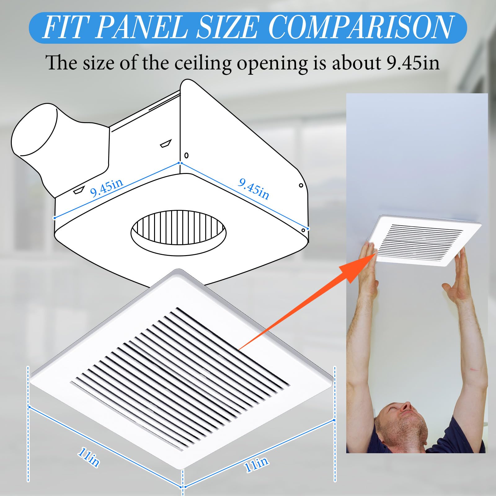 Baquler - Cubierta para ventilador de baño compatible con NuTone 85315000 763RLN 769RLN - Cubierta para ventilador de baño de ventilación para ventilador de techo de baño (2)