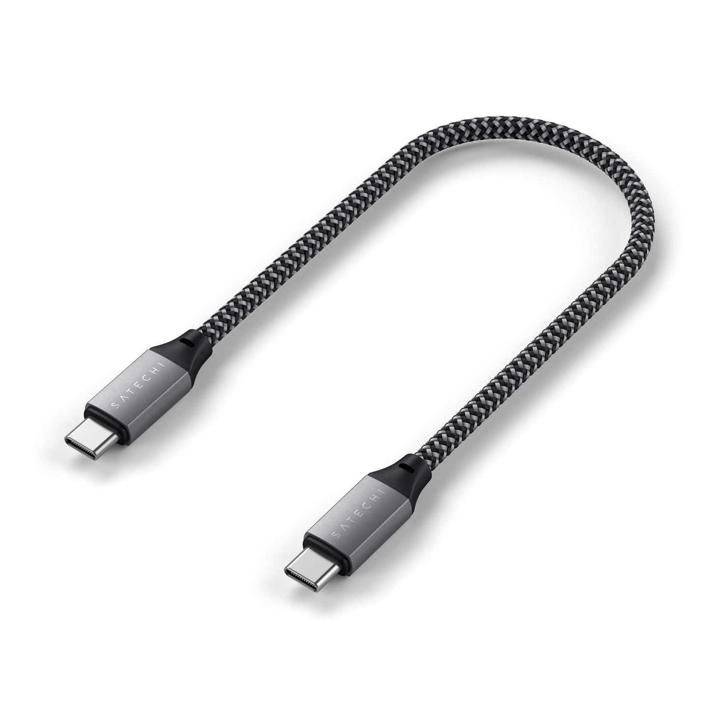 Cable de Carga USB-C Satechi Plata de 25 cm para MacBook Pro/Air M2 M1 iPad Pro/Air M2 Mac Mini iMac M1