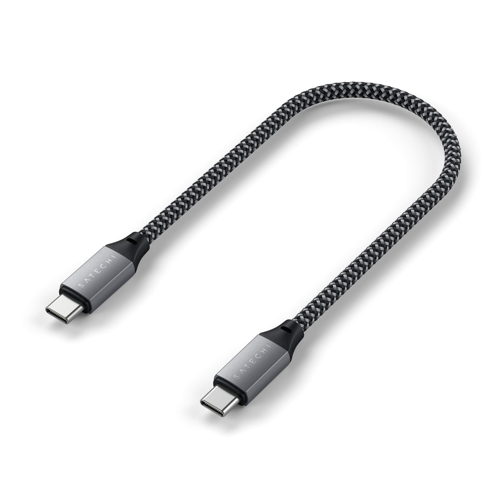 Cable de Carga USB-C Satechi Plata de 25 cm para MacBook Pro/Air M2 M1 iPad Pro/Air M2 Mac Mini iMac M1
