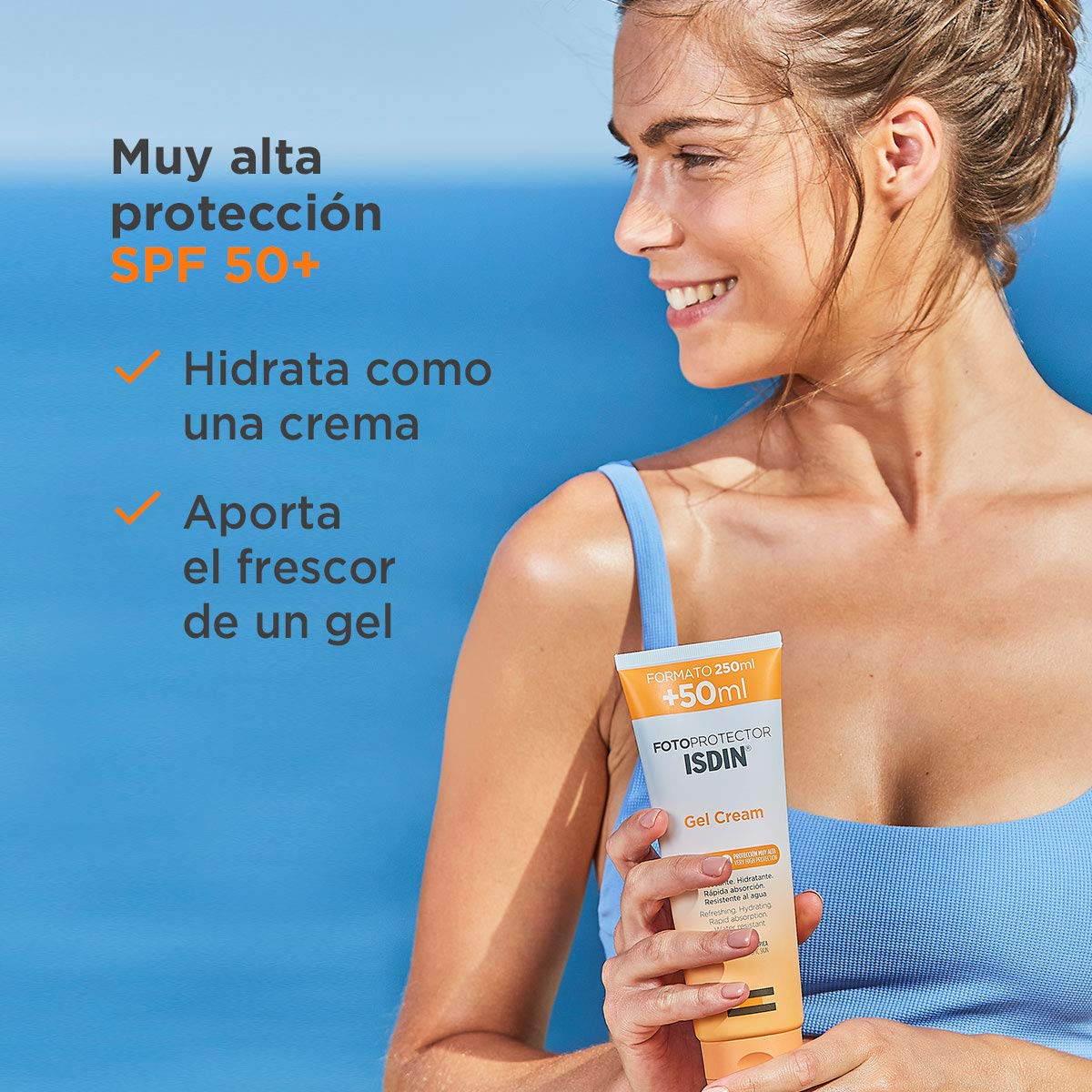 Isdin Crema de manos hidratante Ureadin Manos Plus 50 ml + Fotoprotector Gel Cream SPF 50+, Protector Solar Corporal refrescante e hidratante, Ideal para toda la familia, 250 ml