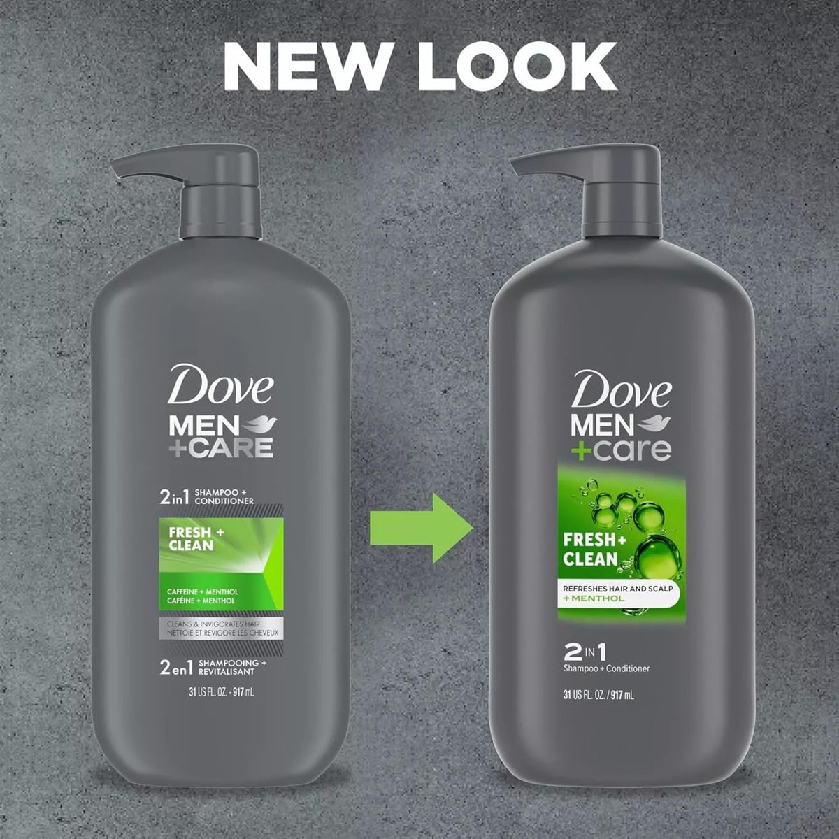 Shampoo 2 en 1 Dove Men Care Fresh Clean 917 ml Efecto Refrescante para Hombre