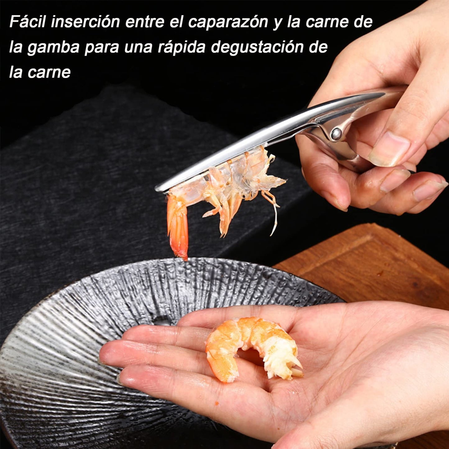 Cuchillo Pelador De Camarones y Cuchillo Línea Camarones, Pelador de Gambas y Mariscos, Limpiador De Hilos De Camarones De Acero Inoxidable, para Restaurante, Hogar, etc