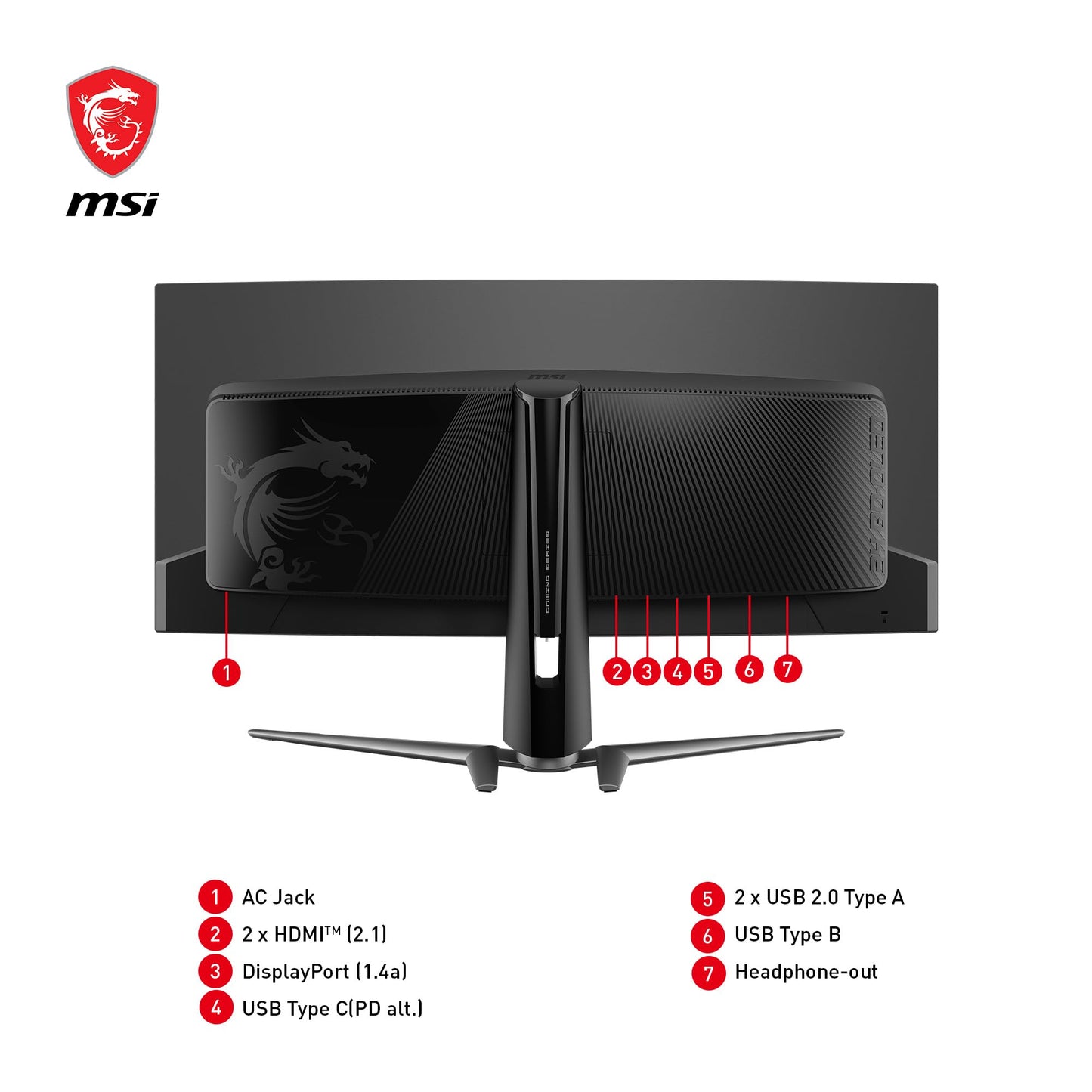 MSI MPG 341CQPX QD-OLED Monitor de Juegos OLED Curvado de 34 Pulgadas, 3440 x 1440 (UWQHD), Tiempo de Respuesta de 0,03 ms, 240Hz, HDR 400 True Black, HDMI, Puerto DP, USB Tipo C, inclinación,