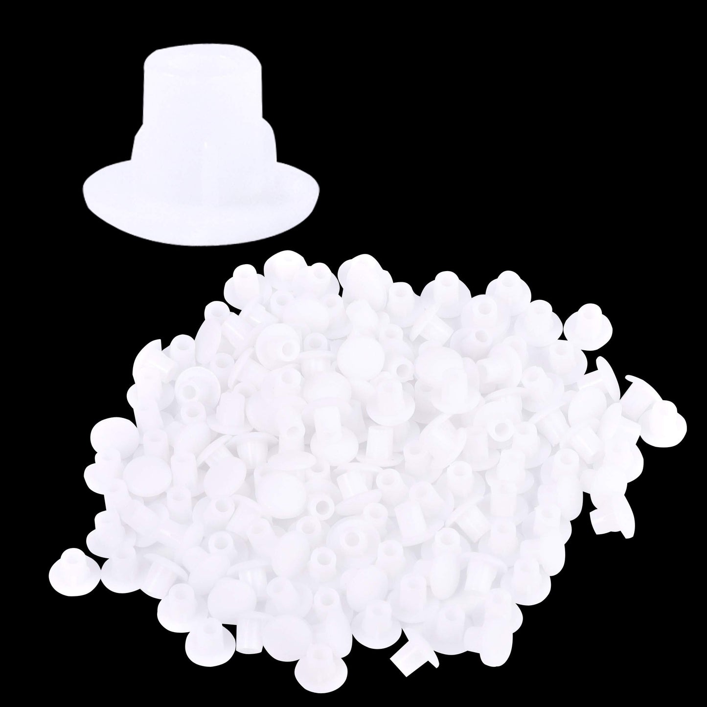 KINMAD 300/600 piezas 5 mm 3/16" tapón de agujero de plástico con botón superior para perforar tapas, tapones para silla gabinete ropero estante, Blanco