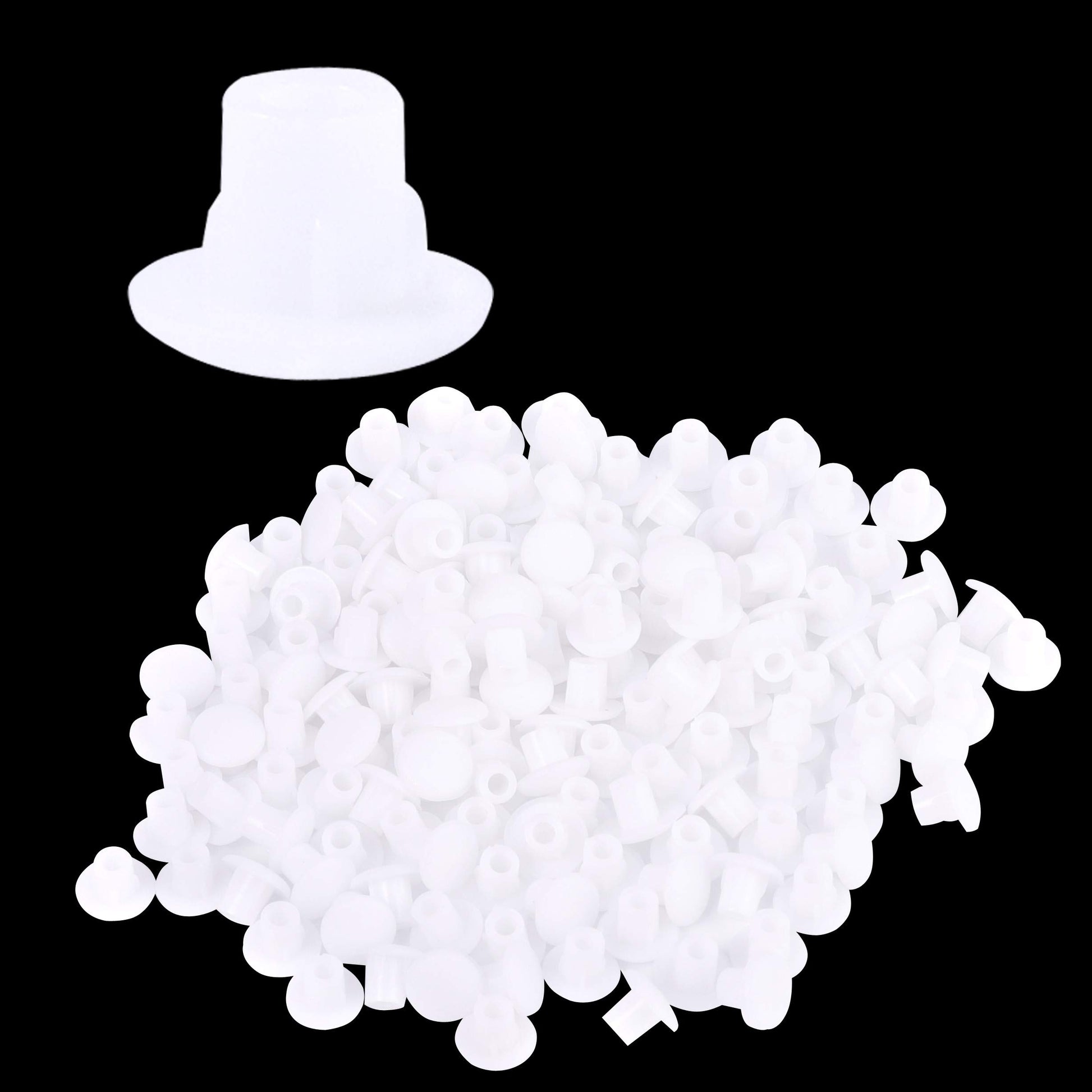 KINMAD 300/600 piezas 5 mm 3/16" tapón de agujero de plástico con botón superior para perforar tapas, tapones para silla gabinete ropero estante, Blanco