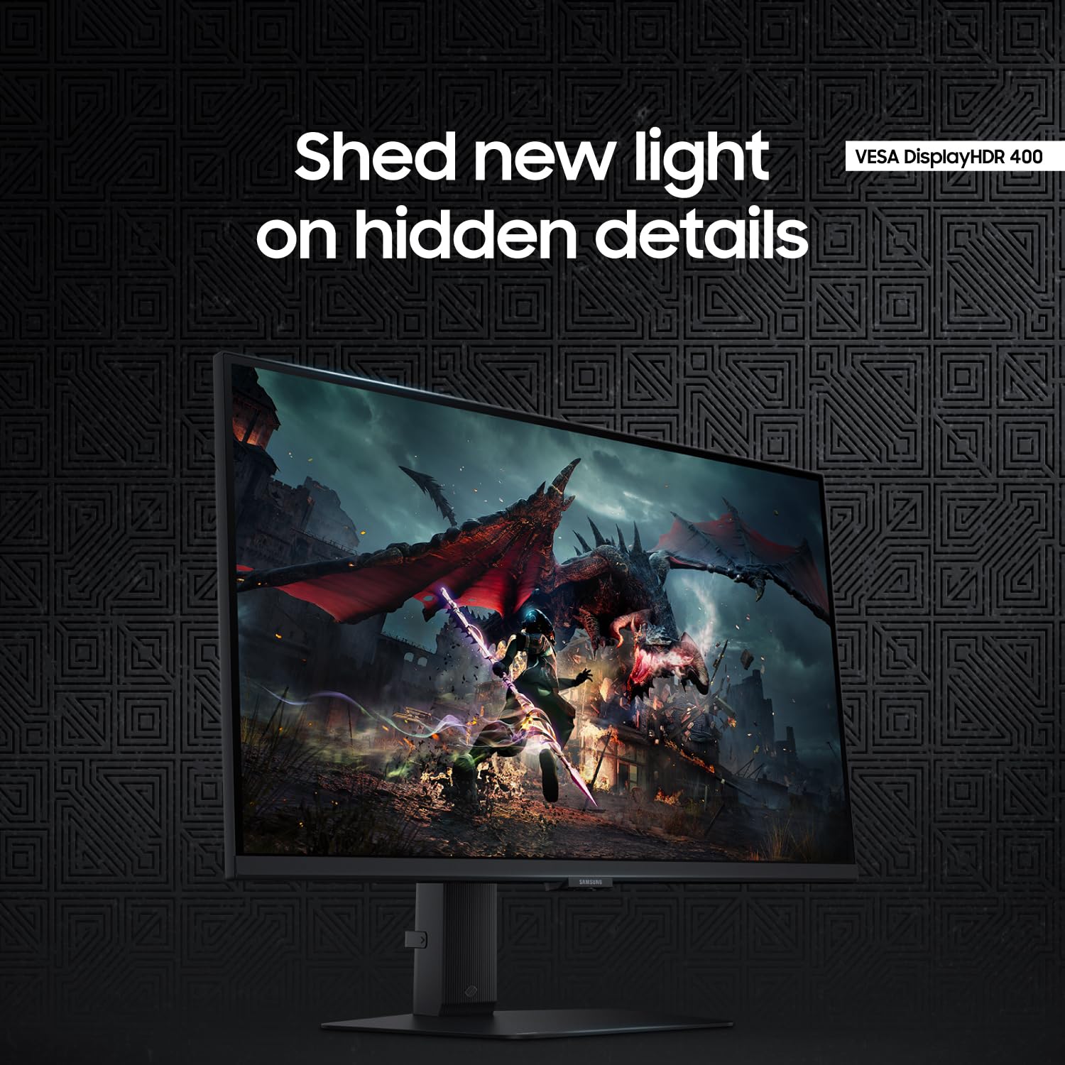 Samsung Odyssey G50D - Monitor de Juegos de 27 Pulgadas, QHD, Fast IPS, Compatible con G-Sync, 1 ms, VESA DisplayHDR 400, 180 Hz, AMD FreeSync, Base Ajustable, Modo Eye Saver, 2024