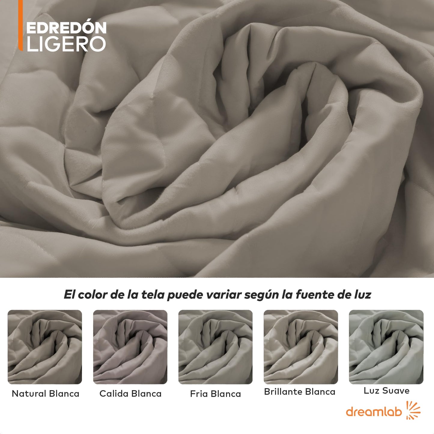 Edredón Dreamlab Arena Relleno de Suaves Microfibras Recubiertas con Gel Hipoalergénico para Cama Individual