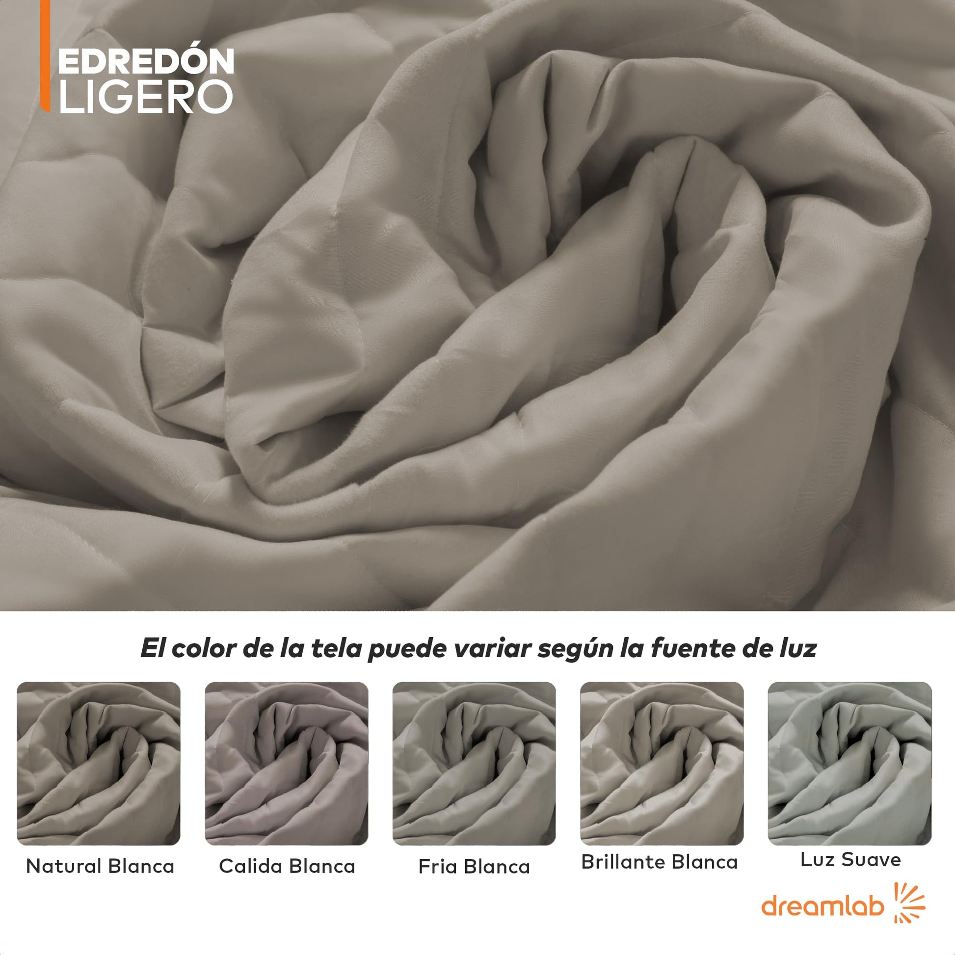 Edredón Dreamlab Arena Relleno de Suaves Microfibras Recubiertas con Gel Hipoalergénico para Cama Individual