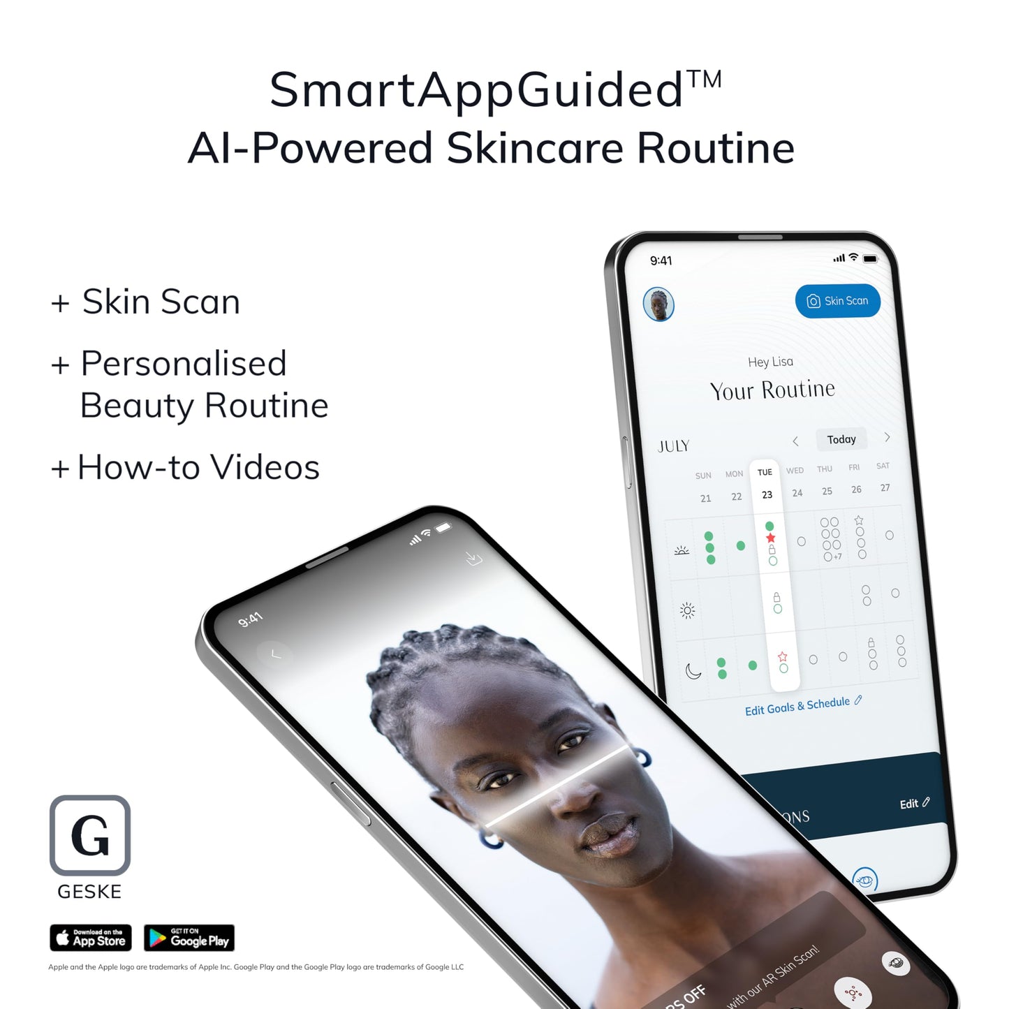 GESKE | Rodillo facial sónico SmartAppGuided™ | 4 en 1 | rodillo derma | dispositivo para la cara | rodillo derma | Rodillo facial profesional | Reafirma y define la piel del rostro