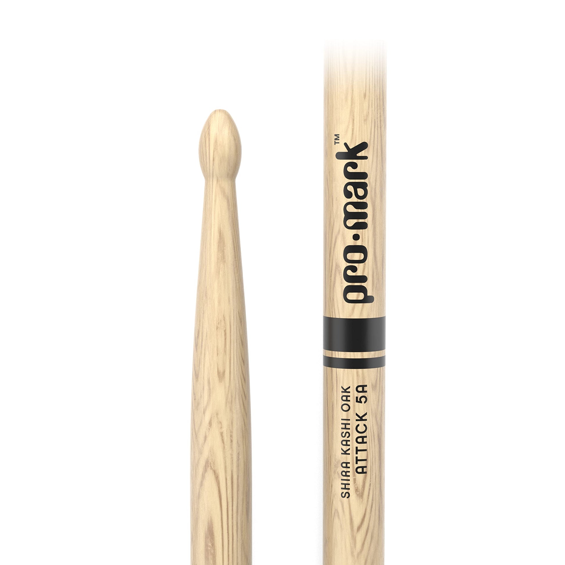 ProMark | Baquetas Classic Attack 5A Shira Kashi Roble, punta de madera ovalada, 1 par