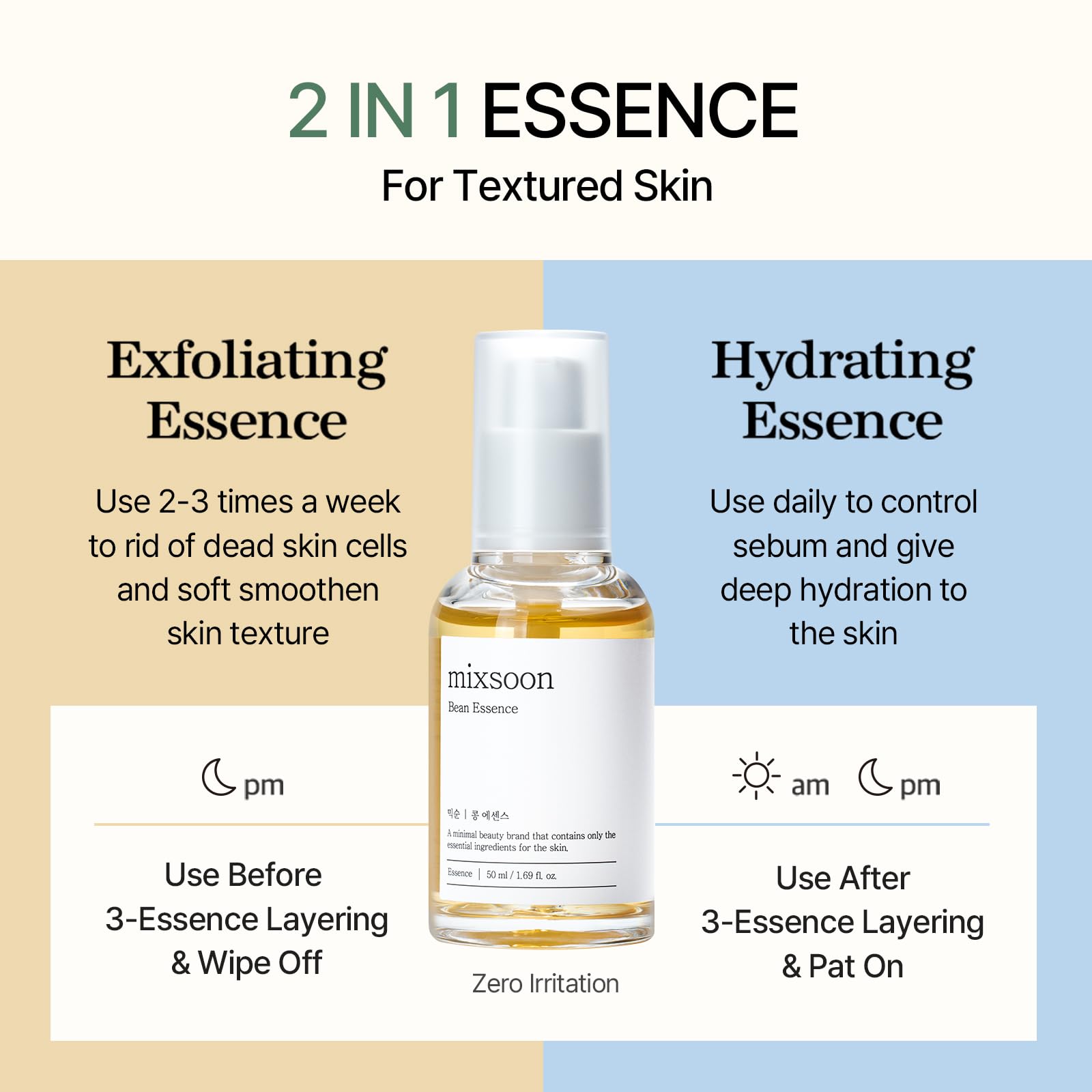 [Mixsoon] Bean Essence 1.01 fl oz/30ml | Natural Fermented Soybean Serum for Hydration and Nourishing Skin | Cruelty Free