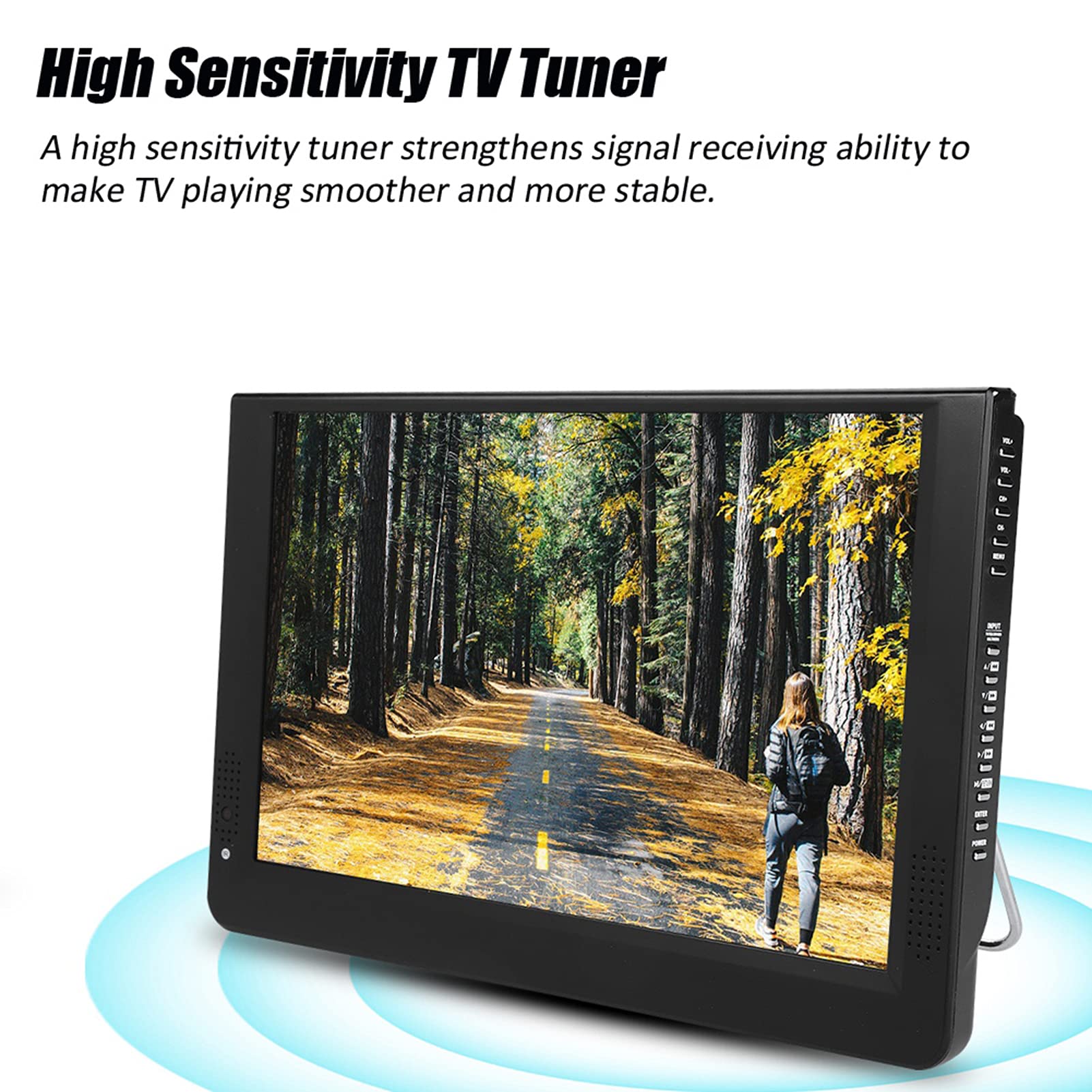 Dpofirs TV Portátil de 12 Pulgadas con Antena, TV Pequeña con TV Digital ATSC para Viajes en Coche de Camping, Televisión Digital de 1080P para Interiores Y Exteriores